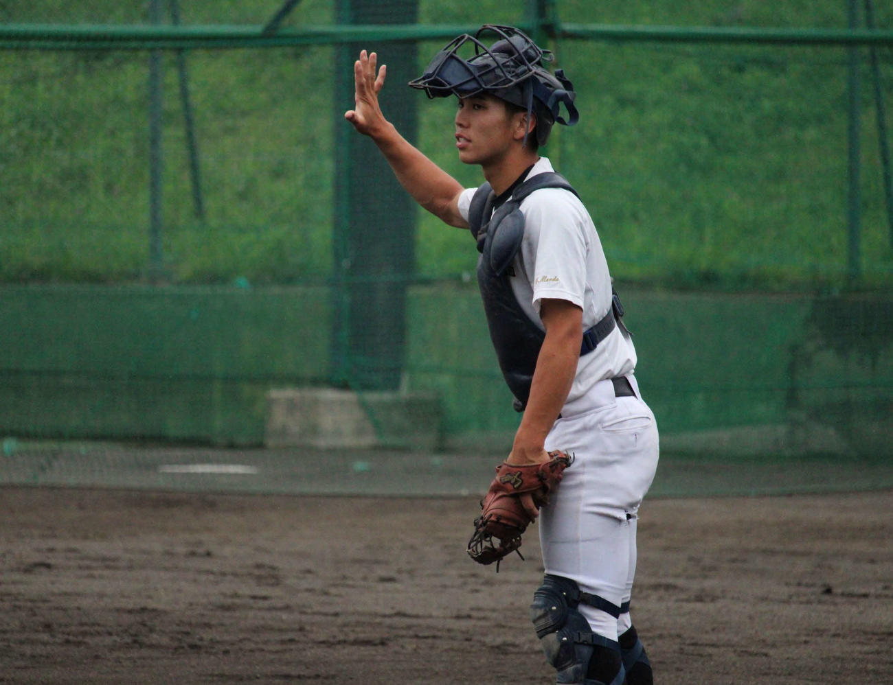松商学園の主将を務める羽生田流夷（撮影・金子真仁）