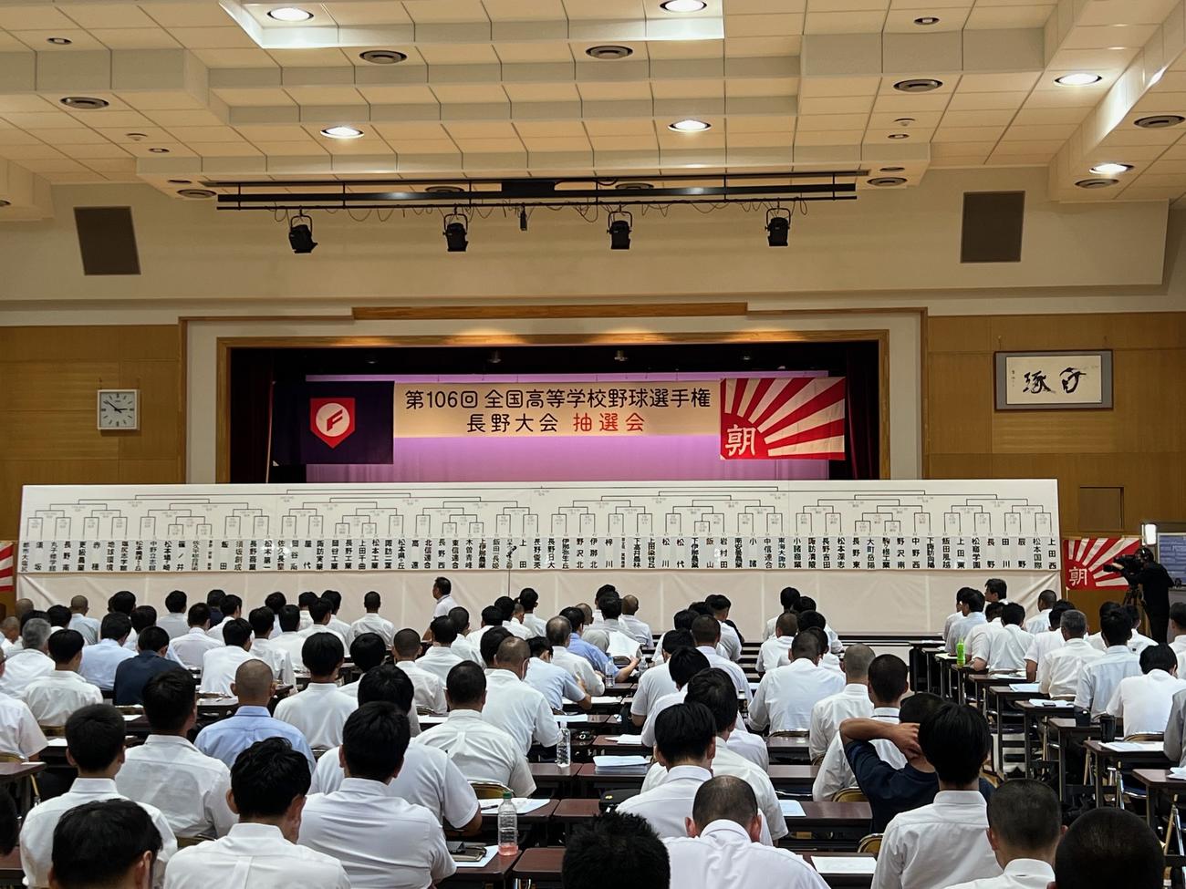 高校野球長野大会の抽選会が行われた（撮影・金子真仁）