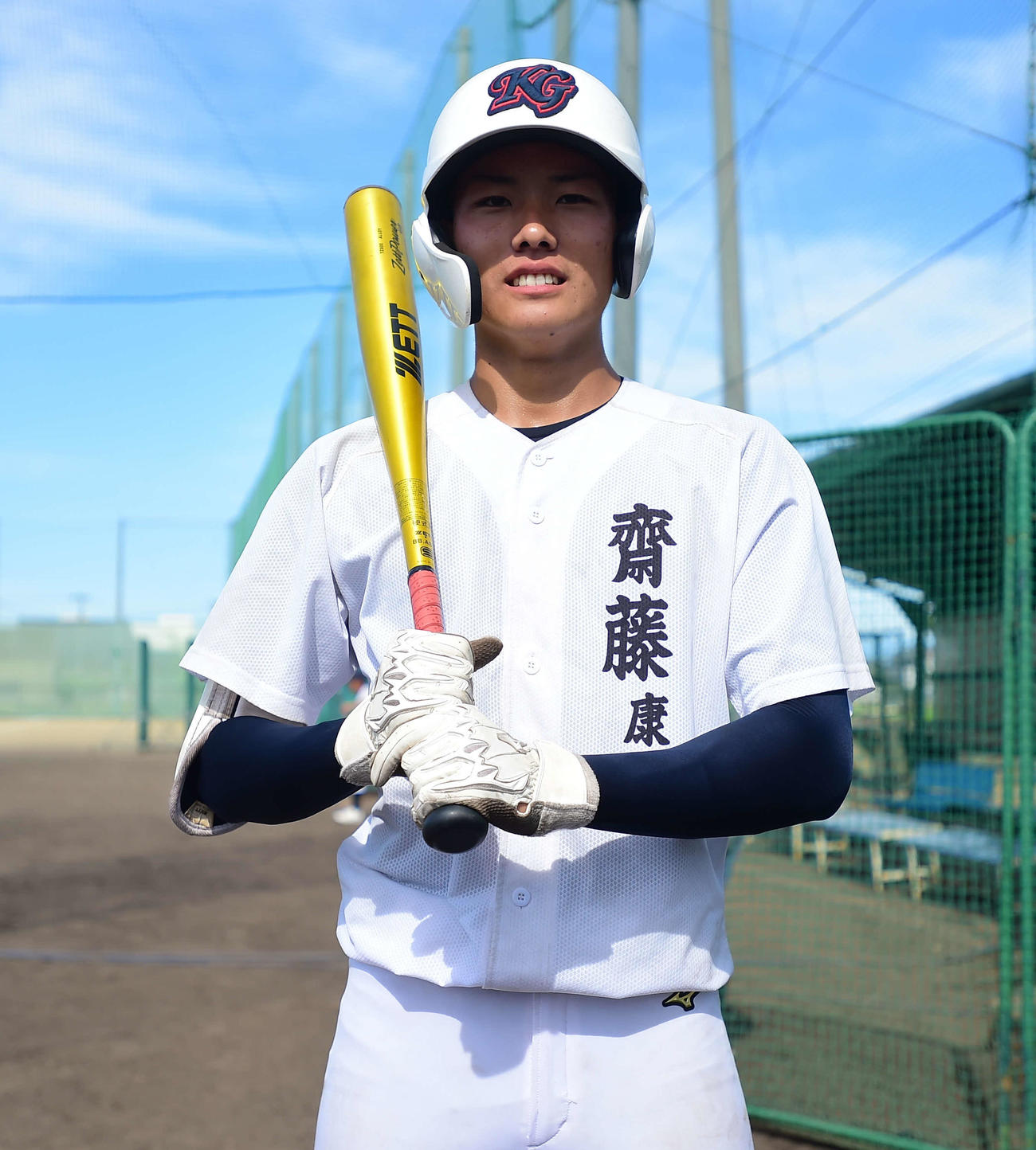 注目スラッガーの開志学園・斎藤（撮影・大島享也）