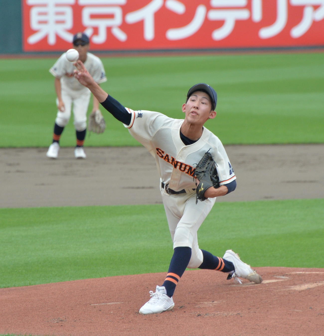 佐沼対白石工　佐沼のエース右腕・及川（撮影・濱本神威）