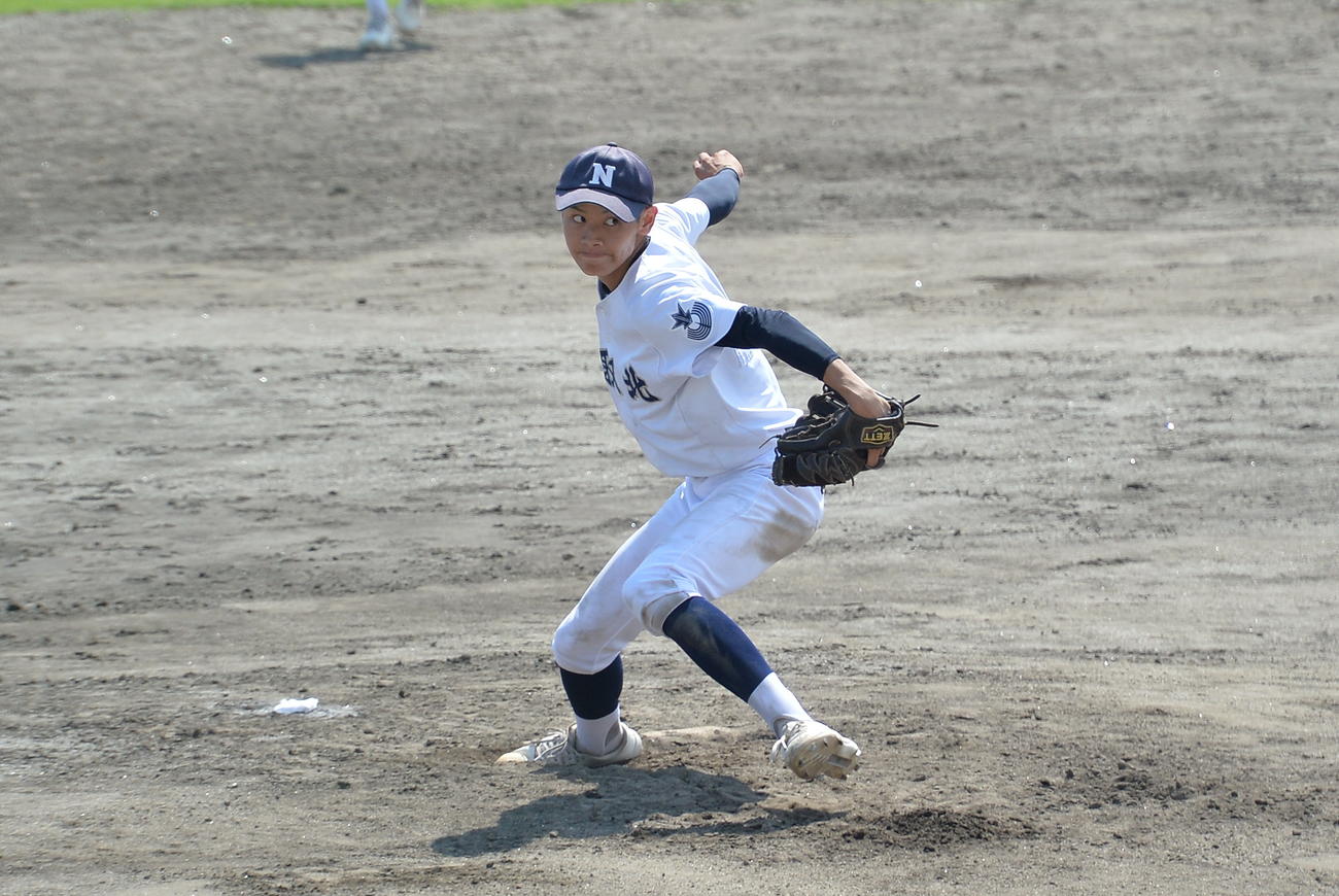仙台二対名取北　6回から登板し、2安打無失点と好リリーフを見せた名取北・鞠子（撮影・濱本神威）