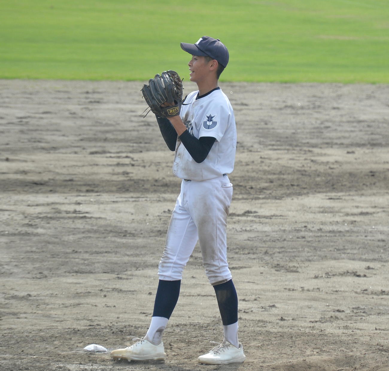 仙台二対名取北　バックに笑顔で声をかける名取北・鞠子（撮影・濱本神威）