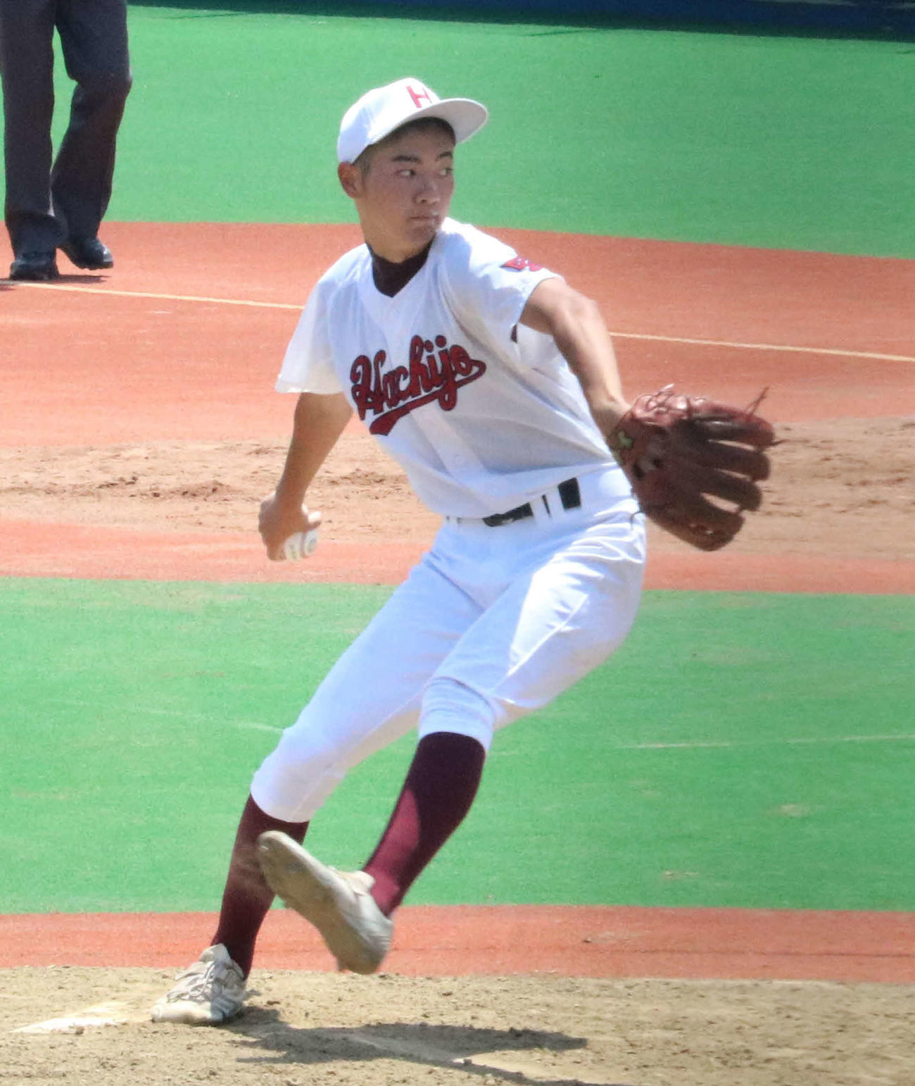つばさ総合対八丈　先発し4回無失点に抑えた八丈・上ノ山慎（撮影・水谷京裕）
