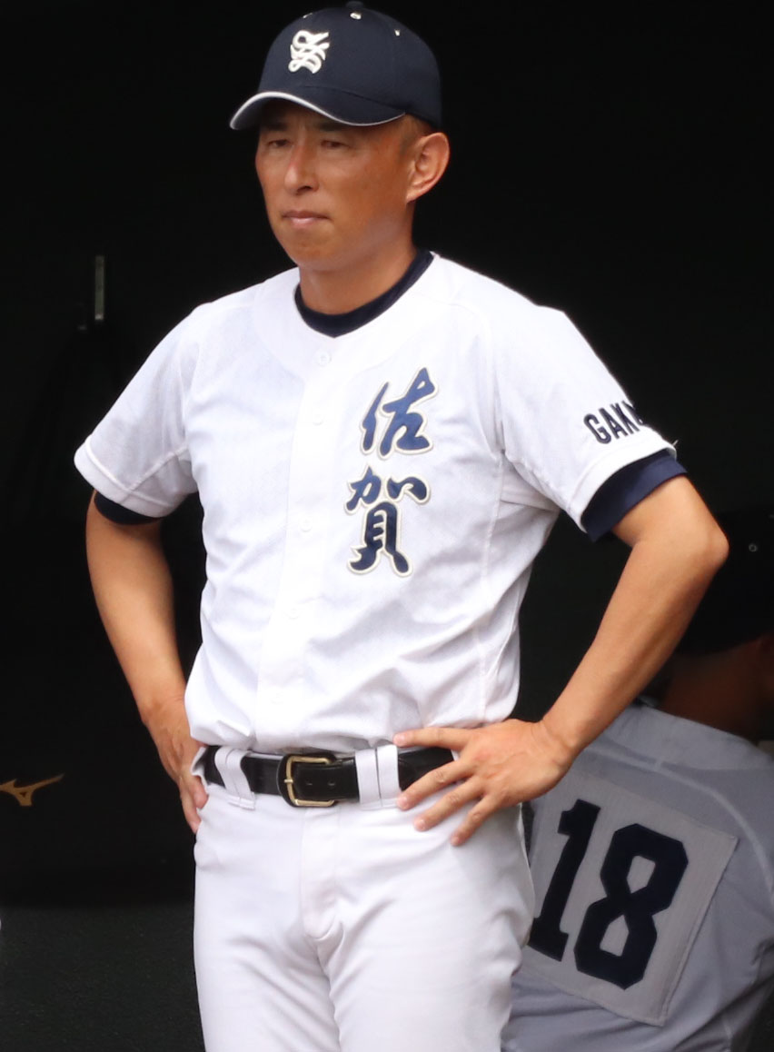 佐賀学園対北陵　佐賀学園木村監督（撮影・鬼束羽瑠菜