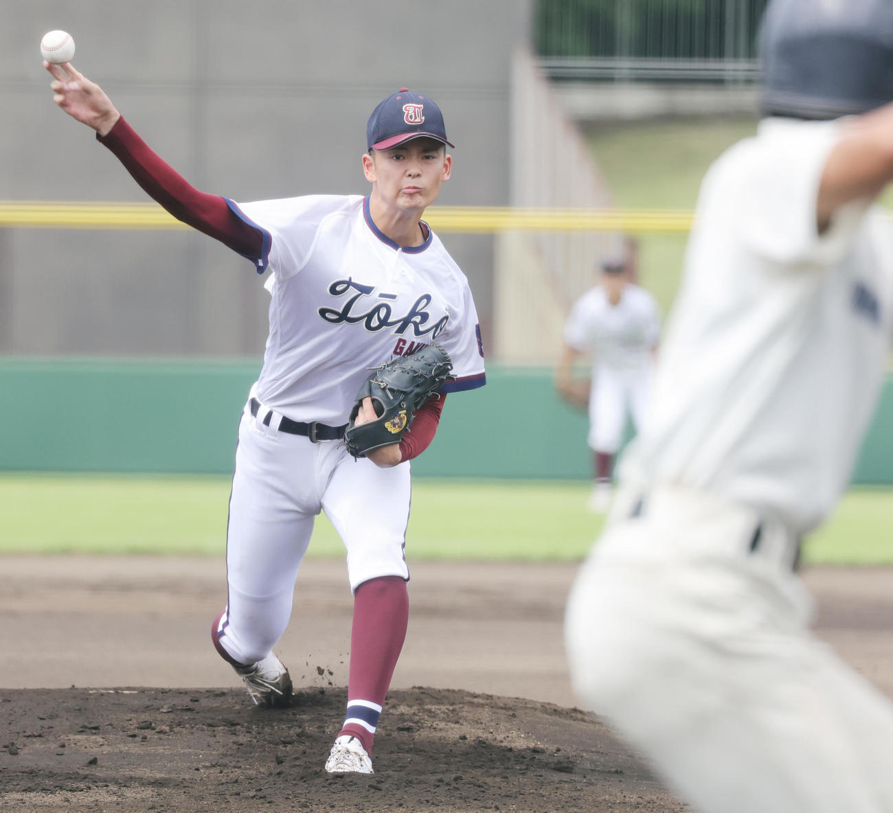 横浜栄対桐光学園　桐光学園先発の法橋（撮影・野上伸悟）