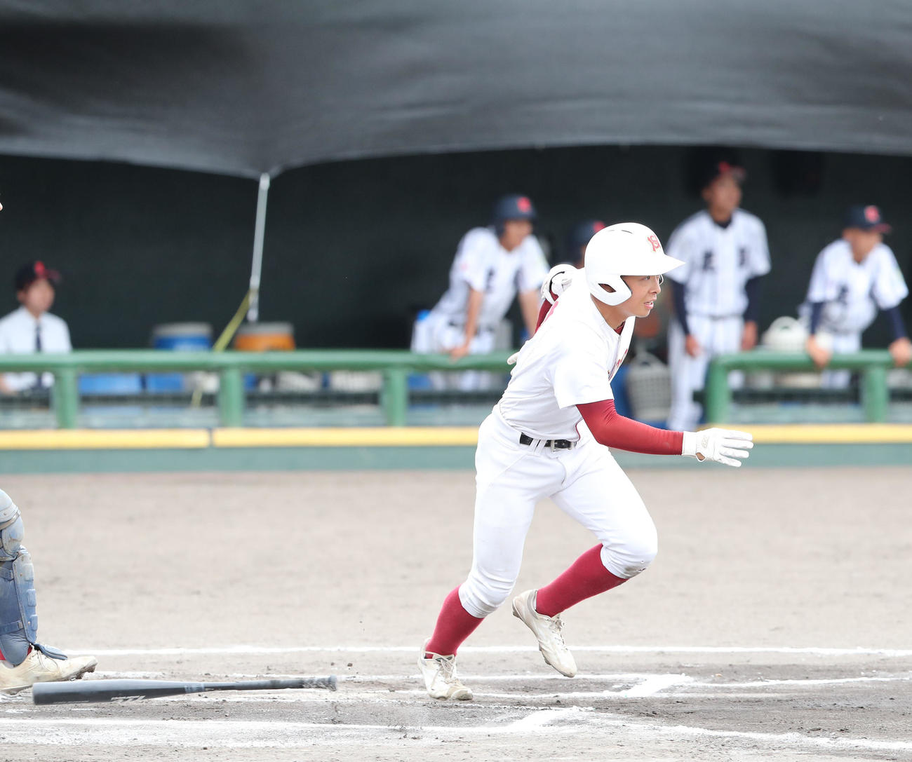 佐賀農対鹿島　延長10回表佐賀農1死満塁、鐘ヶ江は勝ち越しとなる2点適時打を放つ（撮影・梅根麻紀）