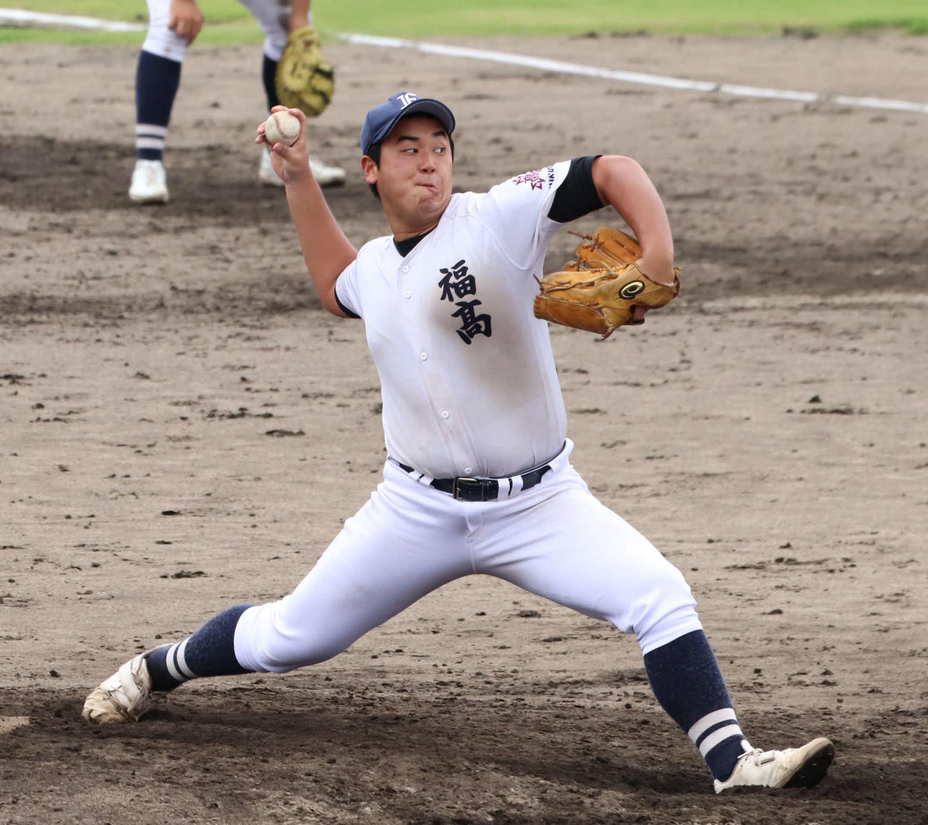 福岡対自由ケ丘　福岡先発・井崎（撮影・鬼束羽瑠菜）