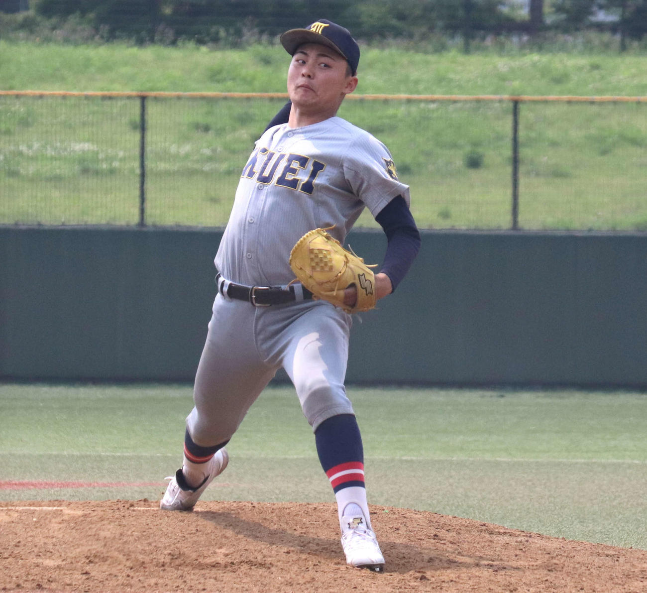 仙台育英対松島　仙台育英3番手の内山（撮影・黒須亮）　
