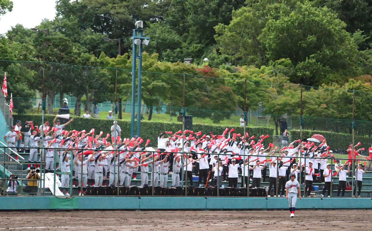 京都国際対京都成章　5回に京都国際が先制し、盛り上がるスタンド