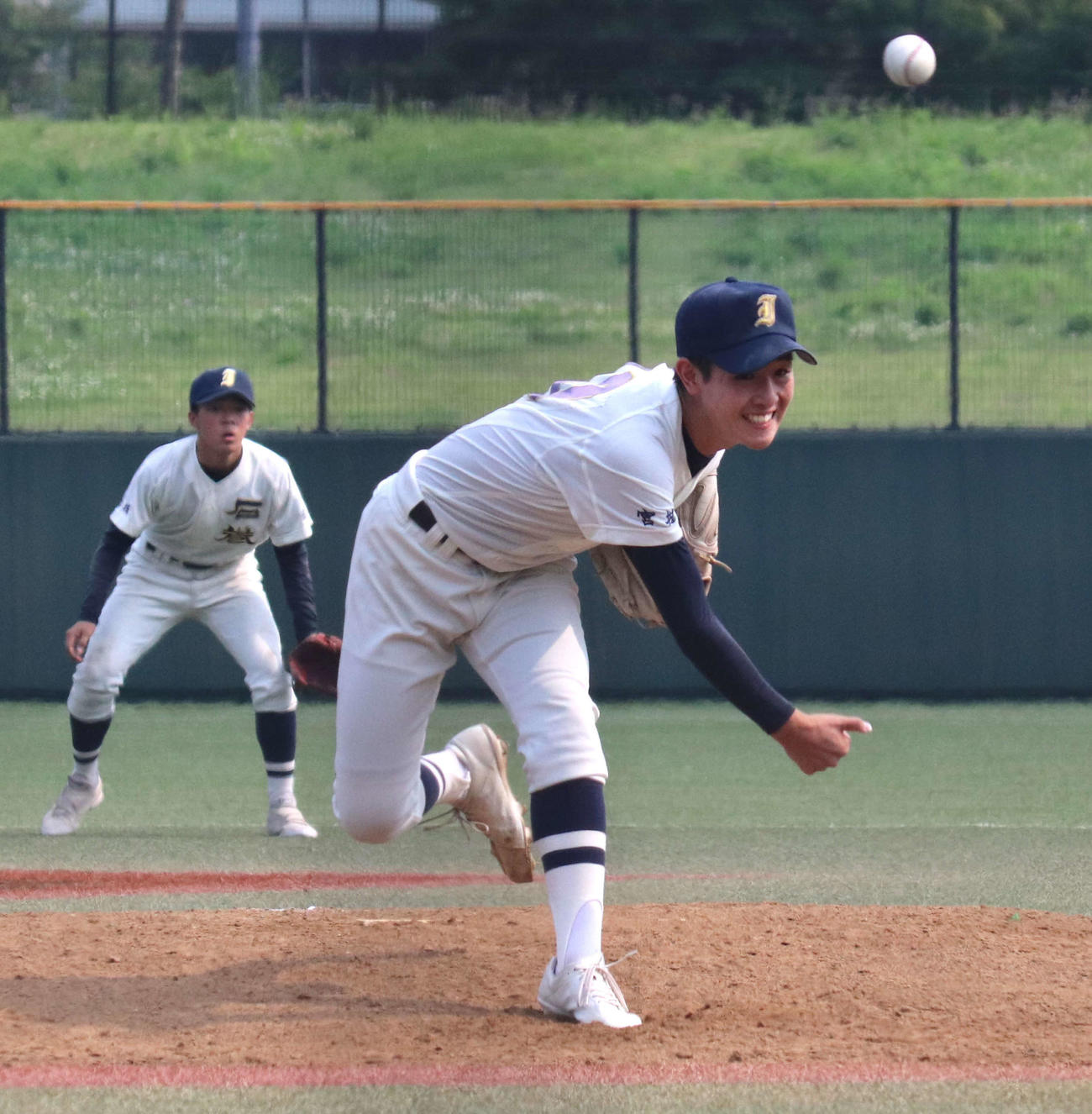 石巻対仙台城南　第2シード仙台城南を完封した石巻・今野（撮影・黒須亮）　