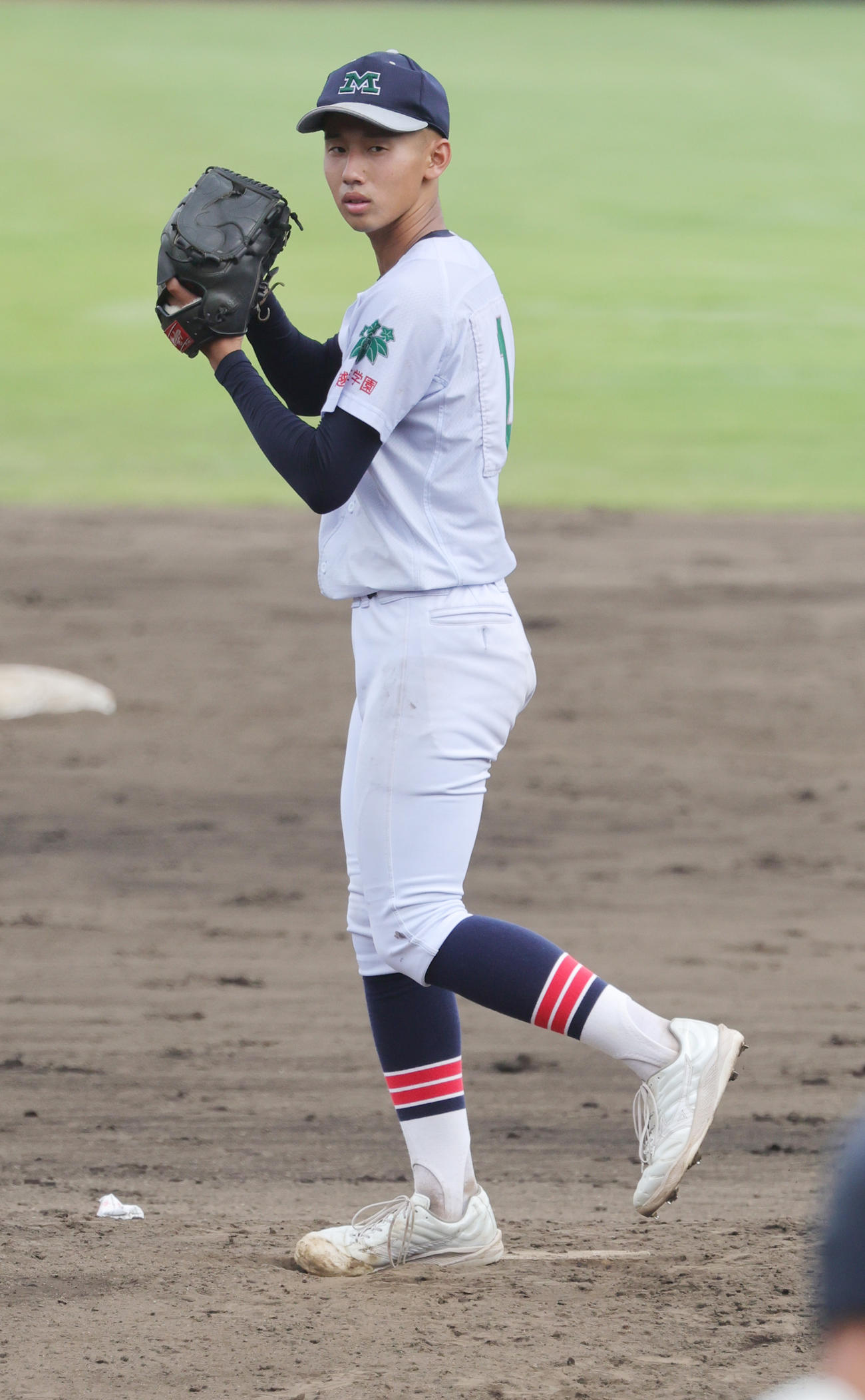 武蔵越生対熊谷商　武蔵越生先発の大野（撮影・野上伸悟）