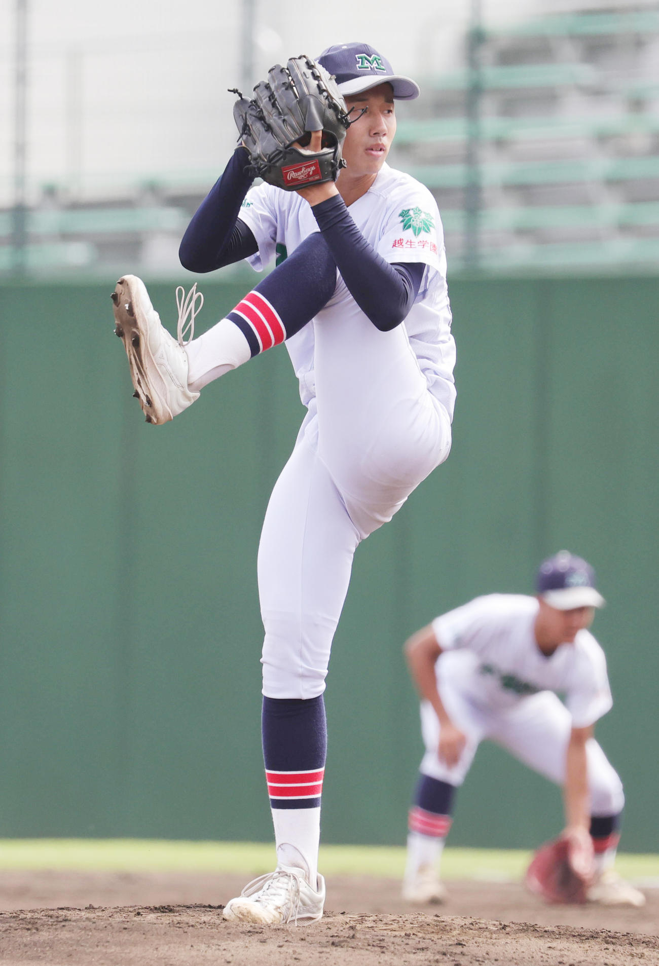 武蔵越生対熊谷商　武蔵越生先発の大野（撮影・野上伸悟）