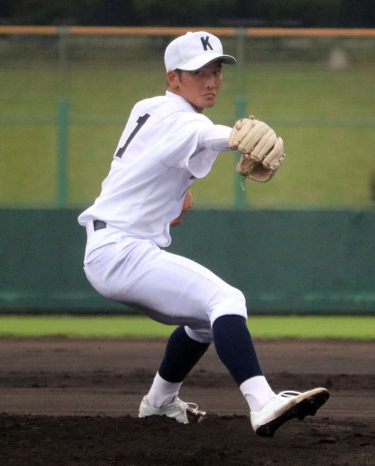 神戸北対神戸　神戸先発の舩見（撮影・林亮佑）