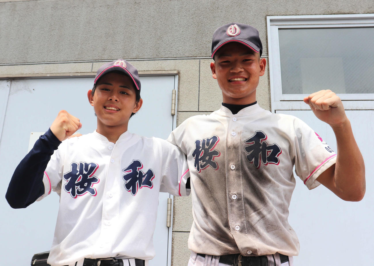 大阪大会桜和対四條畷　桜和の同学年コンビ、エース藤井と主将の八田