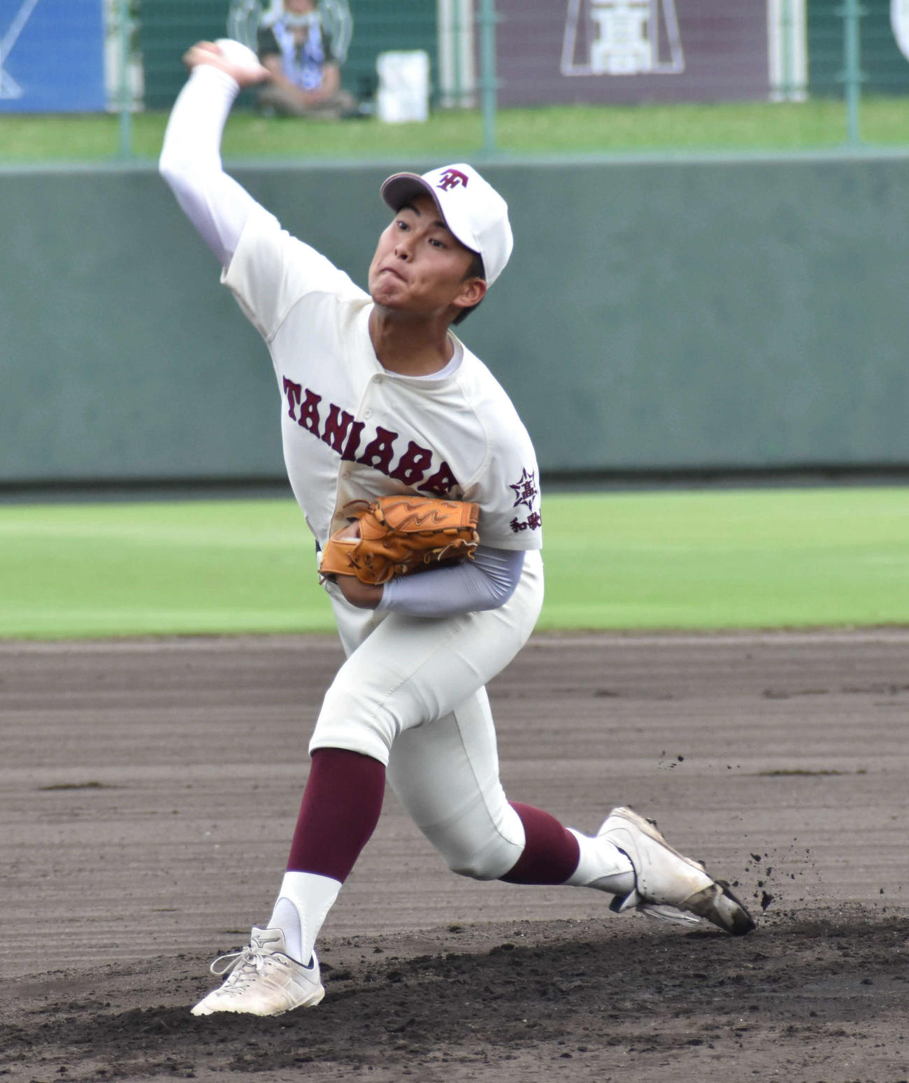 田辺対市和歌山　先発した田辺のエース寺西（撮影・古財稜明）