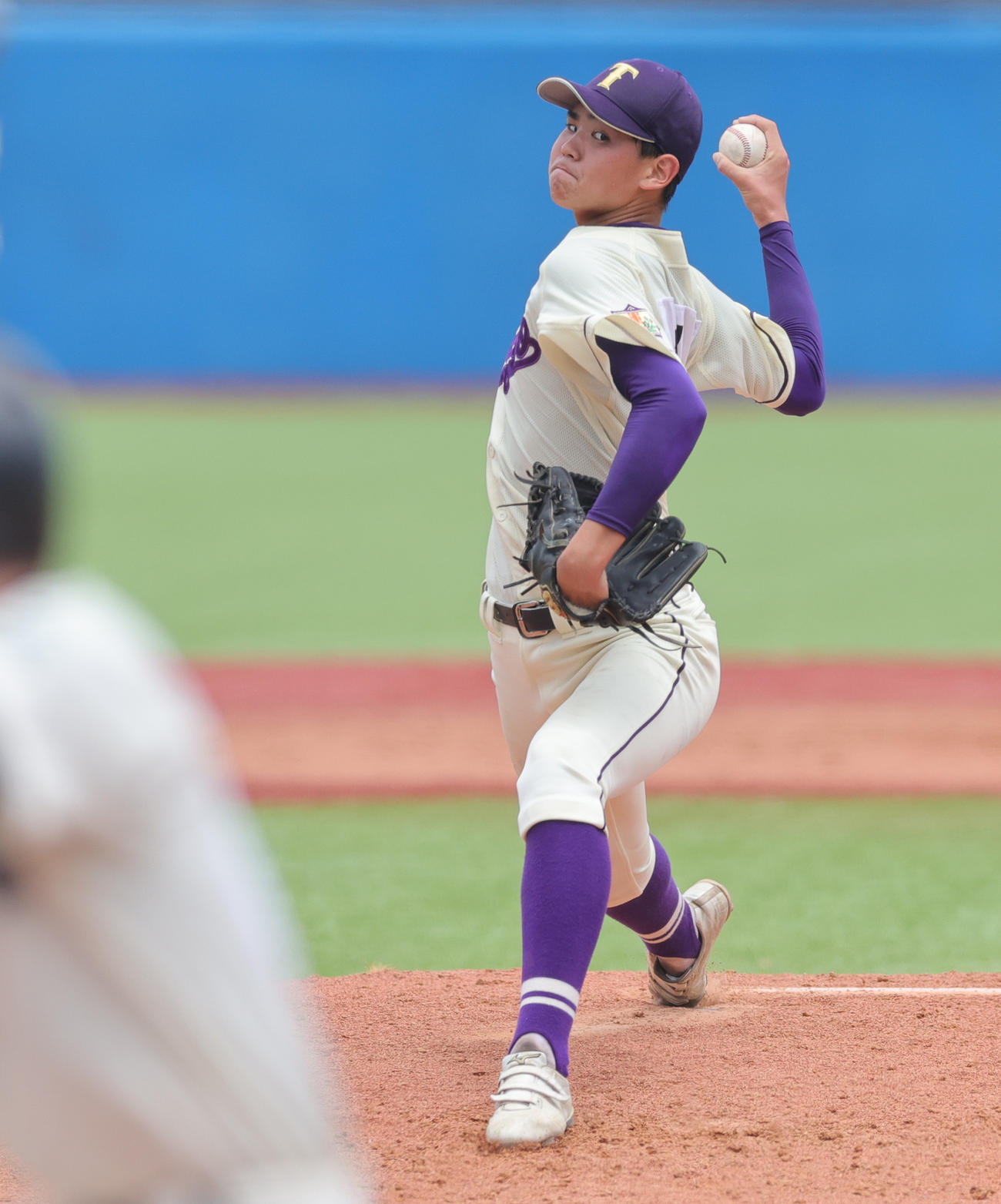 東京対上野学園　東京先発の永見（撮影・野上伸悟）