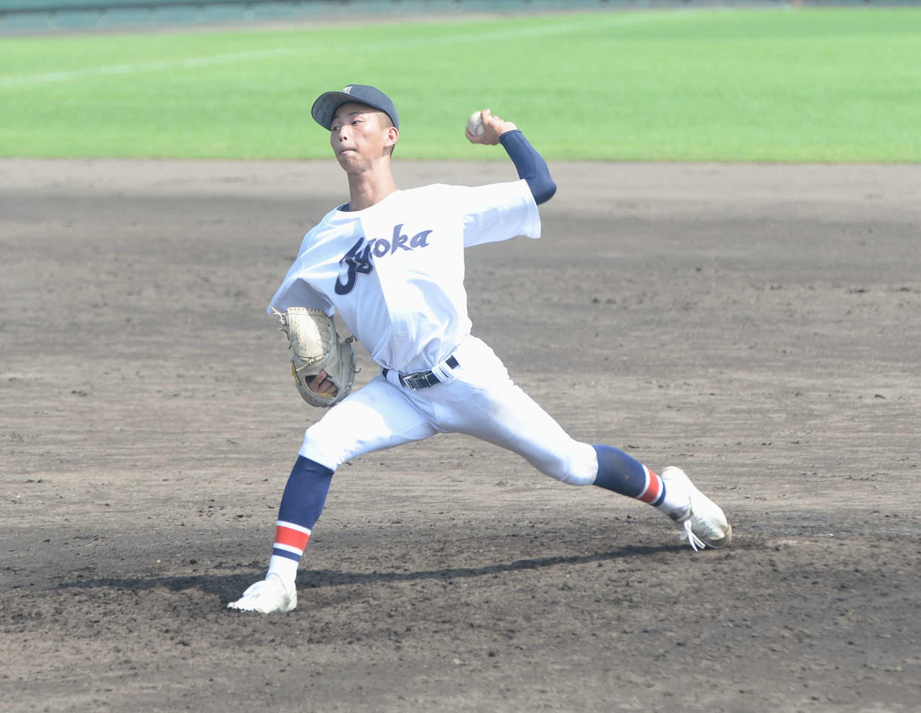 玖珠美山対情報科学　5回11奪三振と好投した情報科学・園南寺（撮影・佐藤究）