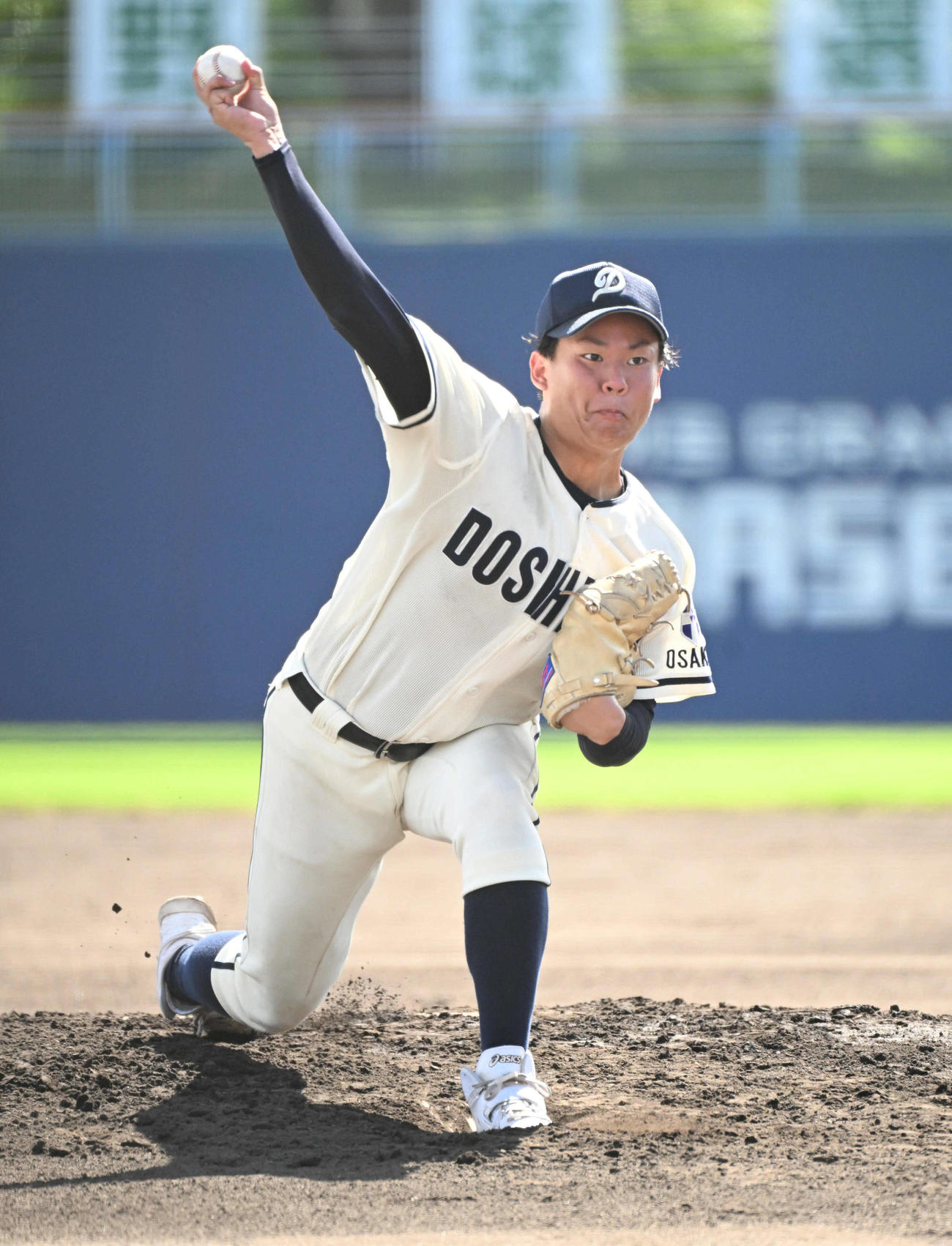 大阪学院大対同志社香里　1失点完投勝利の同志社香里・北野（撮影・石井愛子）