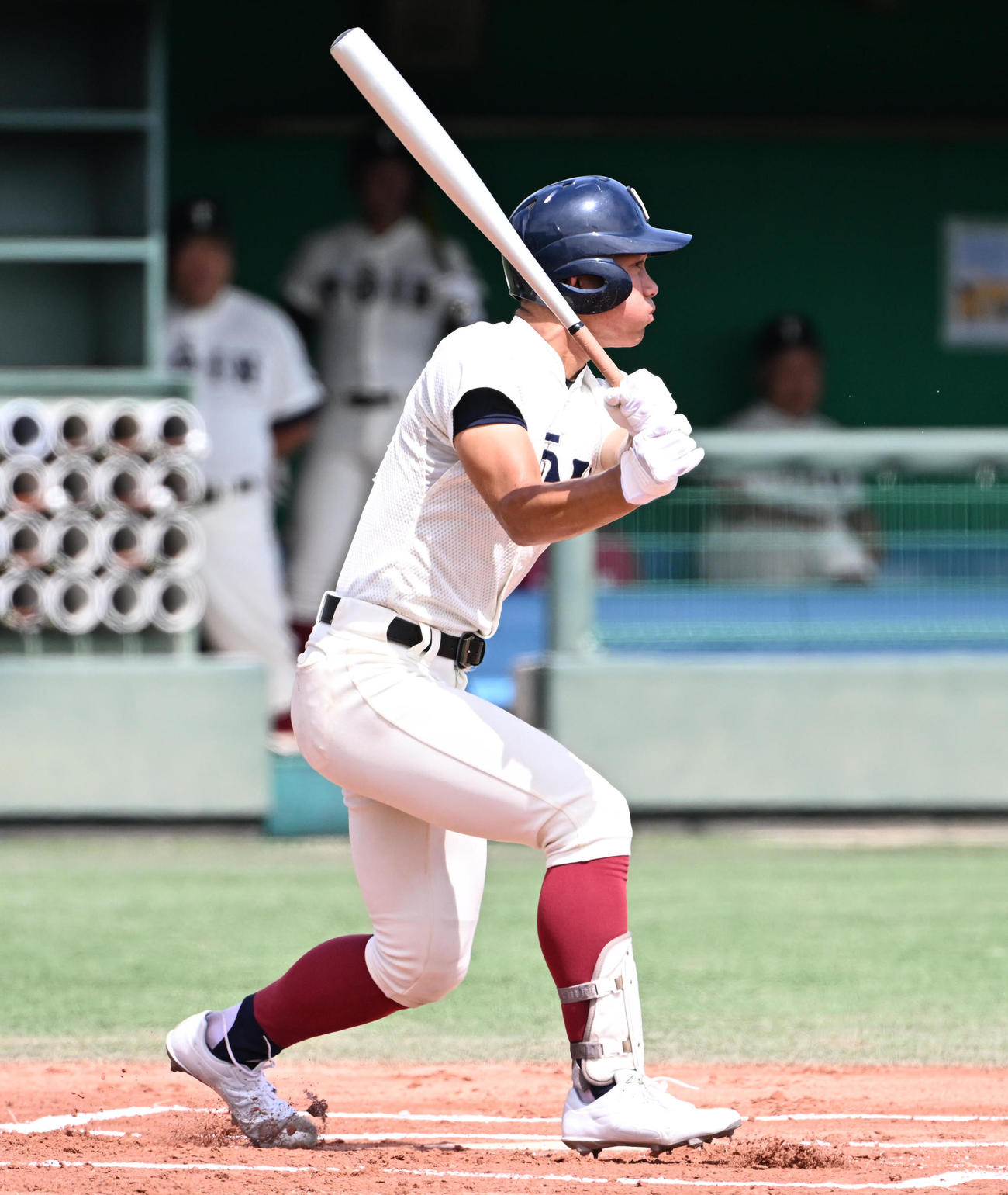 大阪桐蔭対枚方なぎさ　1回表大阪桐蔭無死二塁、畠中健太は中適時打を放つ（撮影・石井愛子）