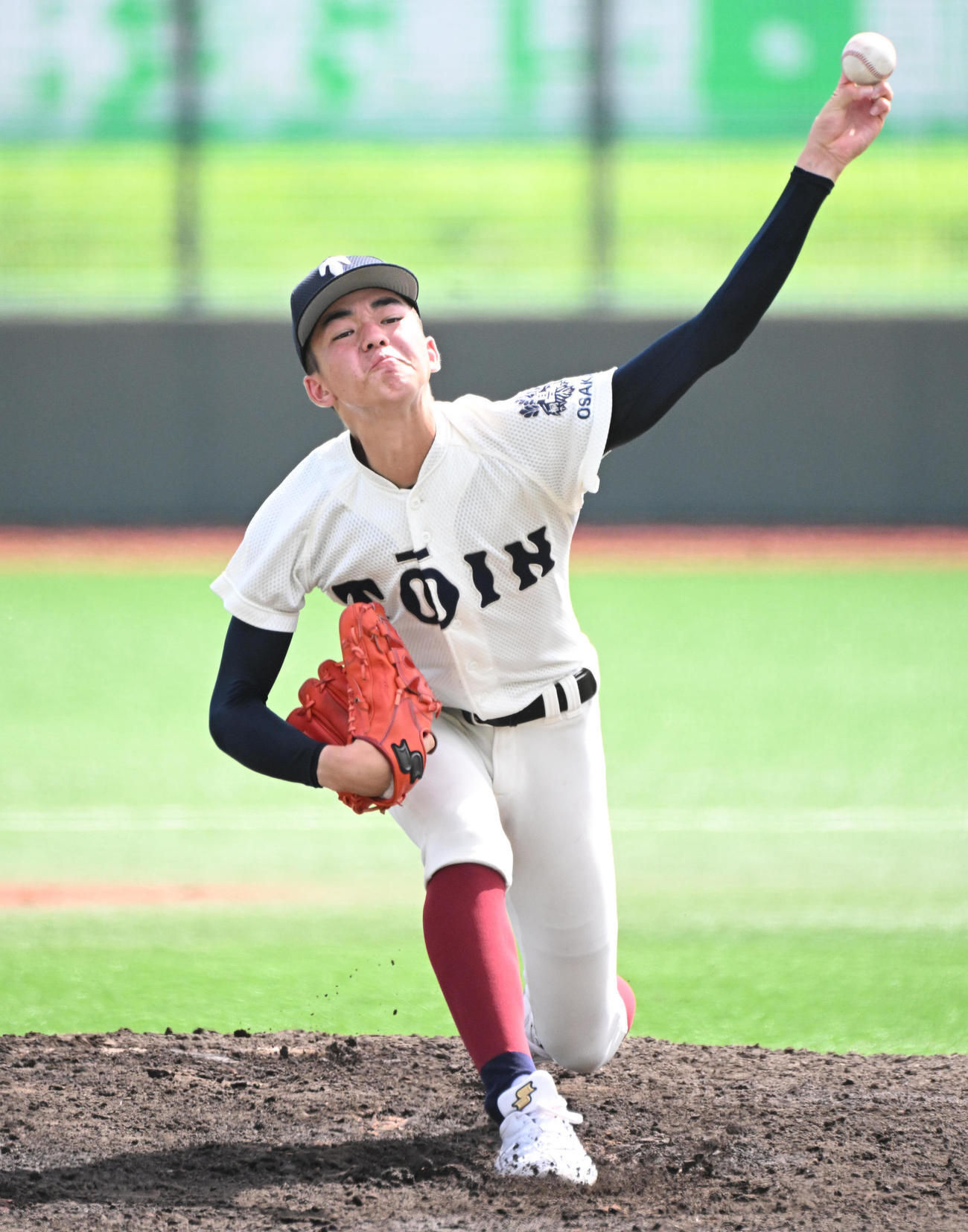 大阪桐蔭対枚方なぎさ　大阪桐蔭先発の山口祐樹（撮影・石井愛子）
