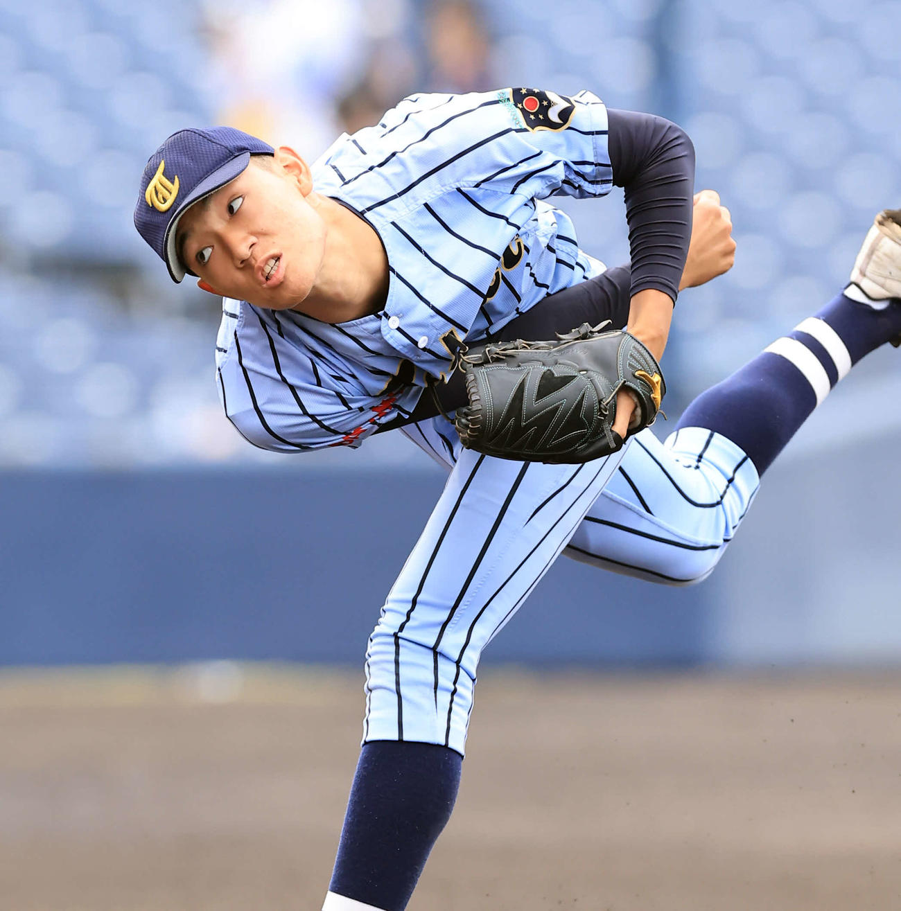 5月20日、関東大会白鴎大足利戦で力投する東海大相模の福田拓翔