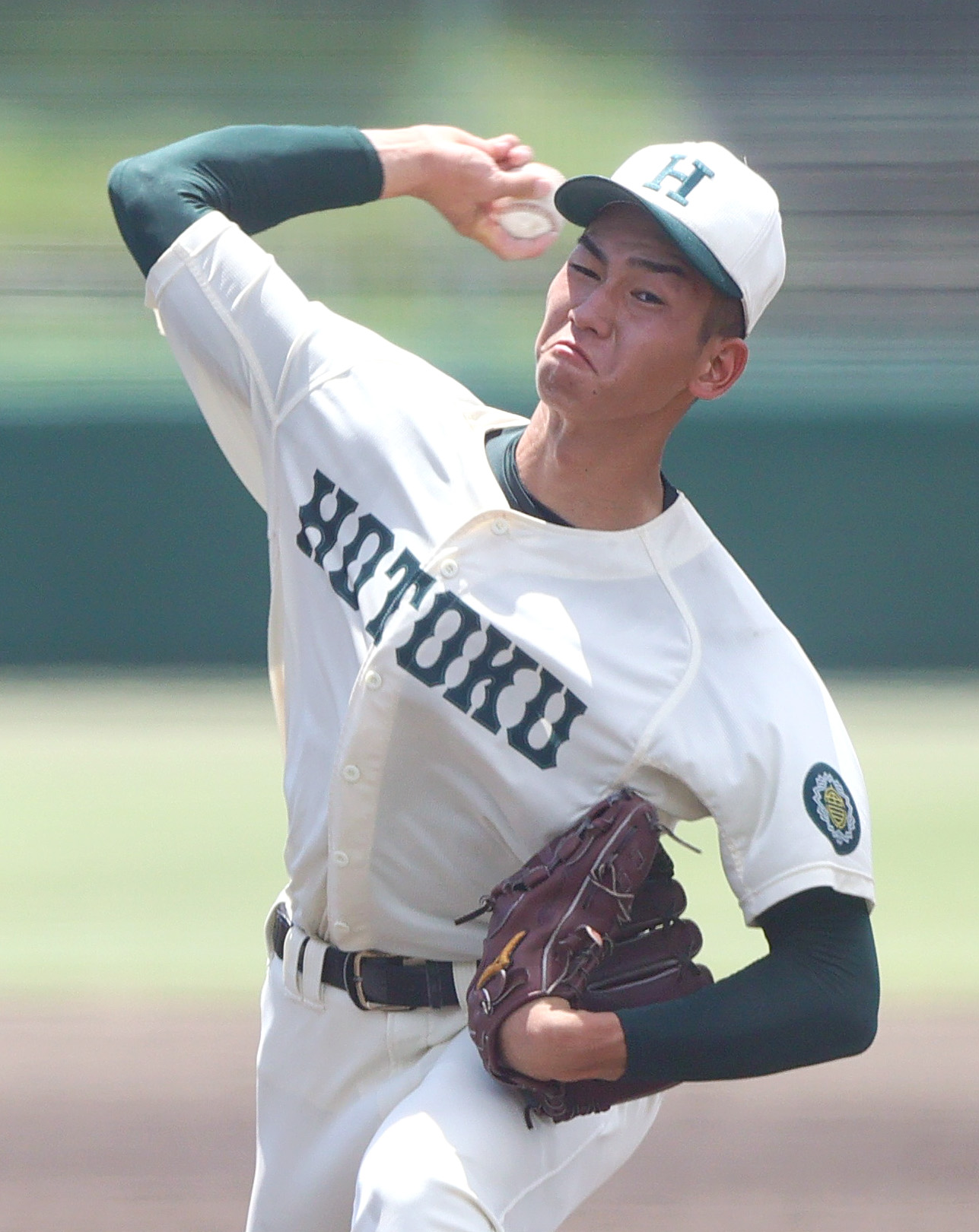 報徳学園対星陵　力投する報徳学園・今朝丸（撮影・上山淳一）
