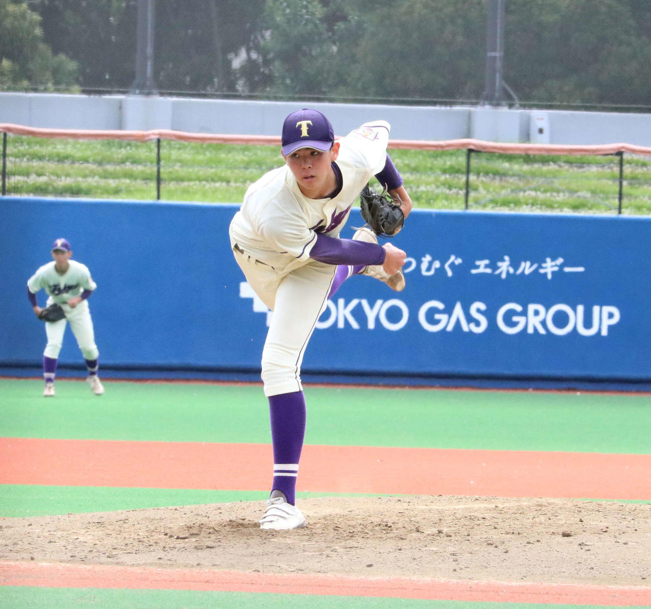 立教池袋対東京　先発し、7回参考ながら無安打無得点試合を達成した東京・永見（撮影・水谷京裕）