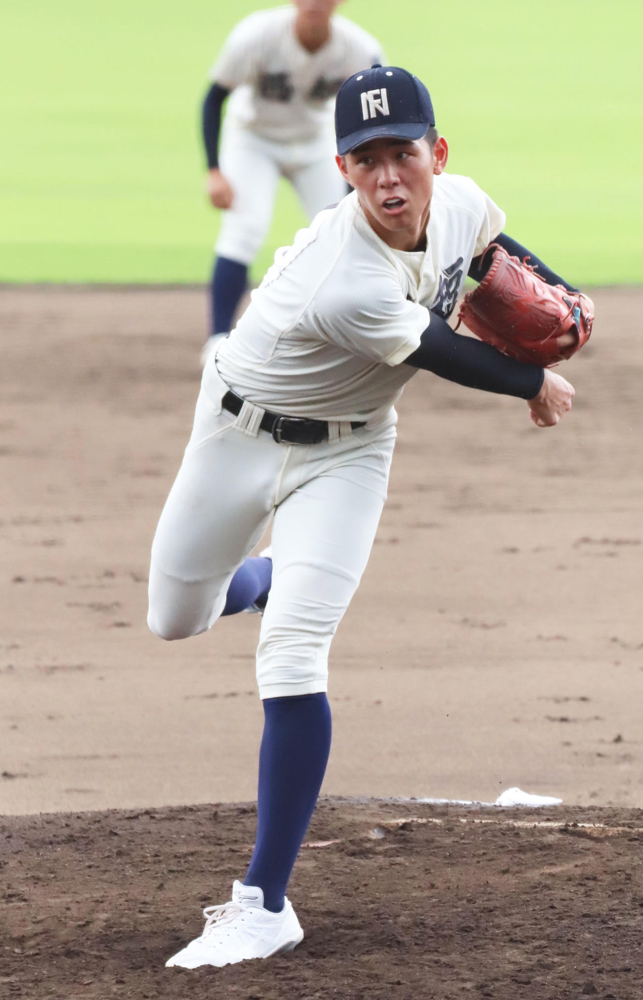 東海大福岡対西日本短大付　西日本短大付先発・村上（撮影・鬼束羽瑠菜）