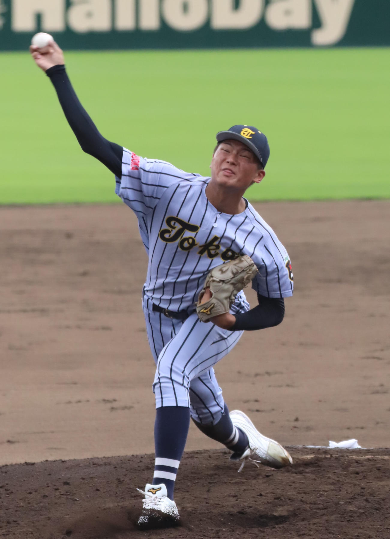 東海大福岡対西日本短大付　東海大福岡先発・佐藤（撮影・鬼束羽瑠菜）