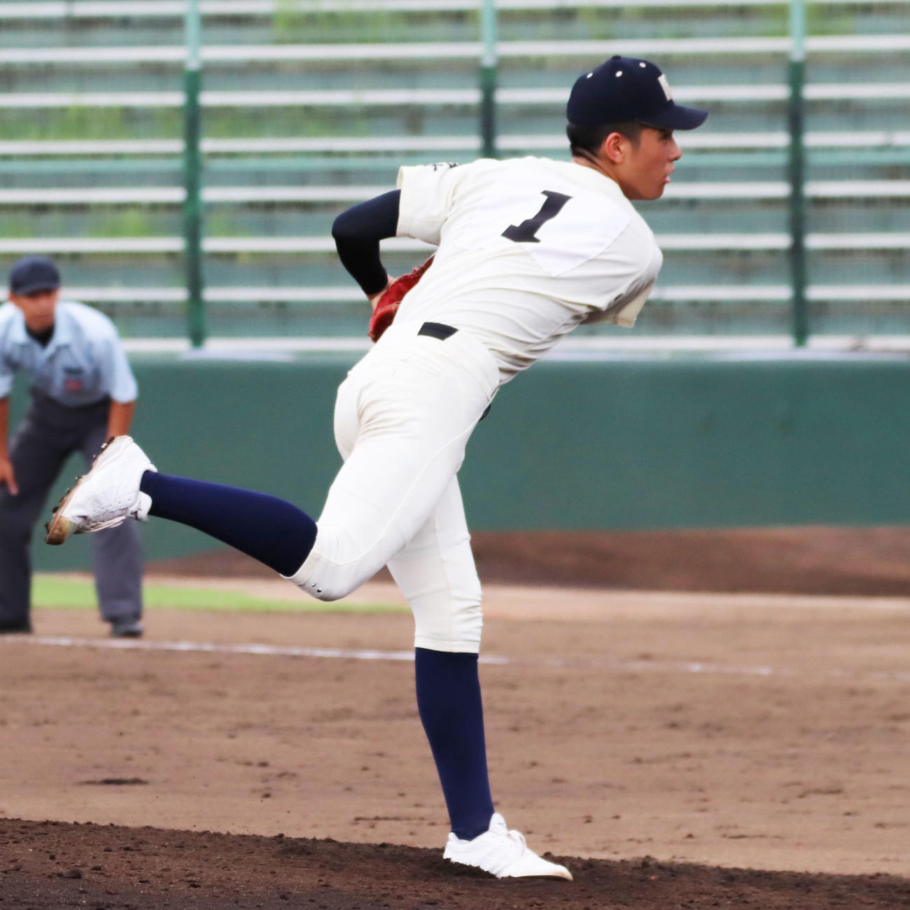 東海大福岡対西日本短大付　西日本短大付先発・村上（撮影・鬼束羽瑠菜）