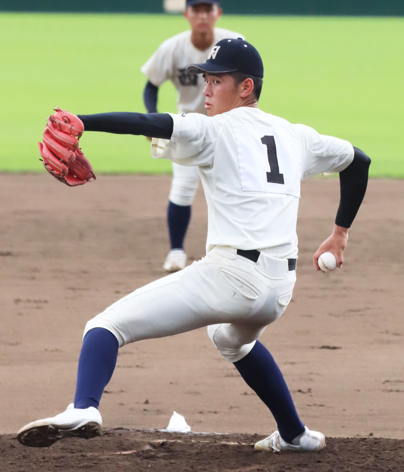東海大福岡対西日本短大付　西日本短大付先発・村上（撮影・鬼束羽瑠菜）