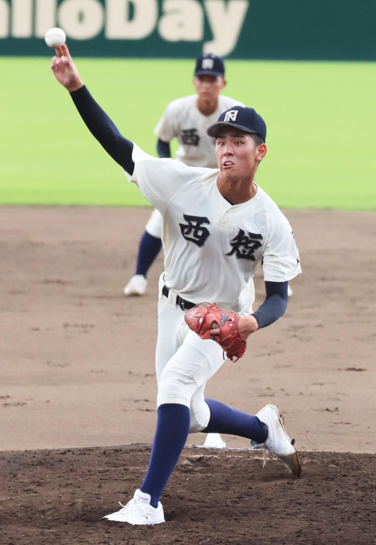 東海大福岡対西日本短大付　西日本短大付先発・村上（撮影・鬼束羽瑠菜）