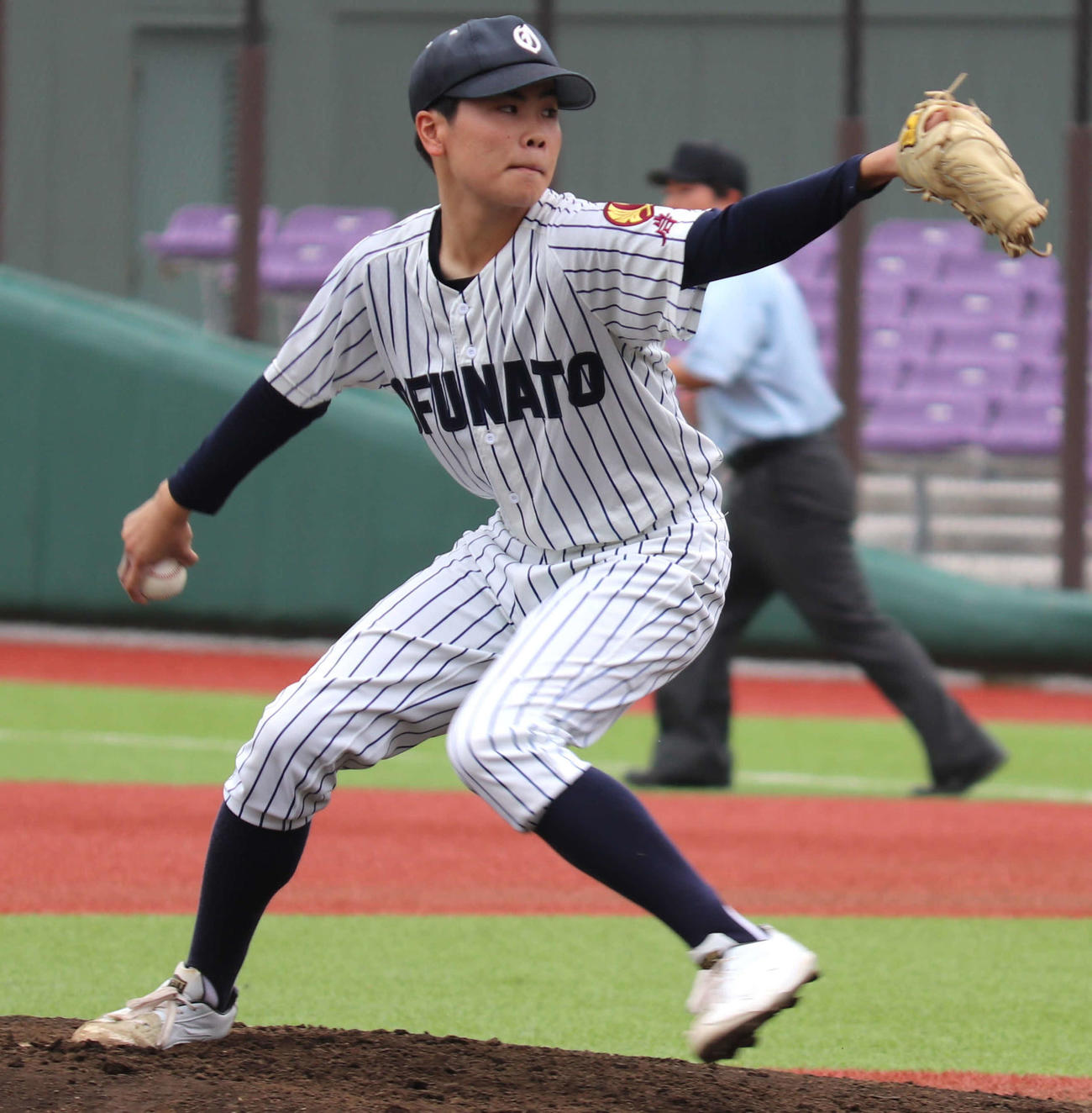 大船渡対盛岡一　大船渡先発の熊谷航（撮影・黒須亮）