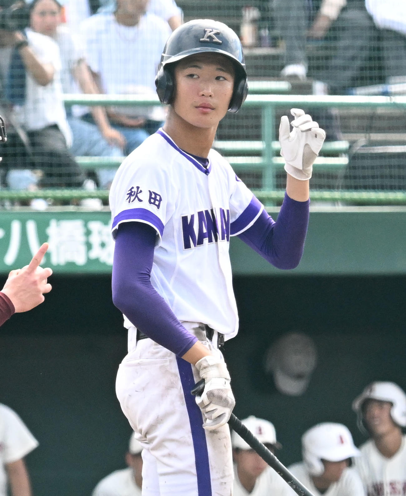 全国高校野球秋田県大会　秋田商対金足農　5回裏金足農無死、打席に立つ近藤（撮影・千葉一成）