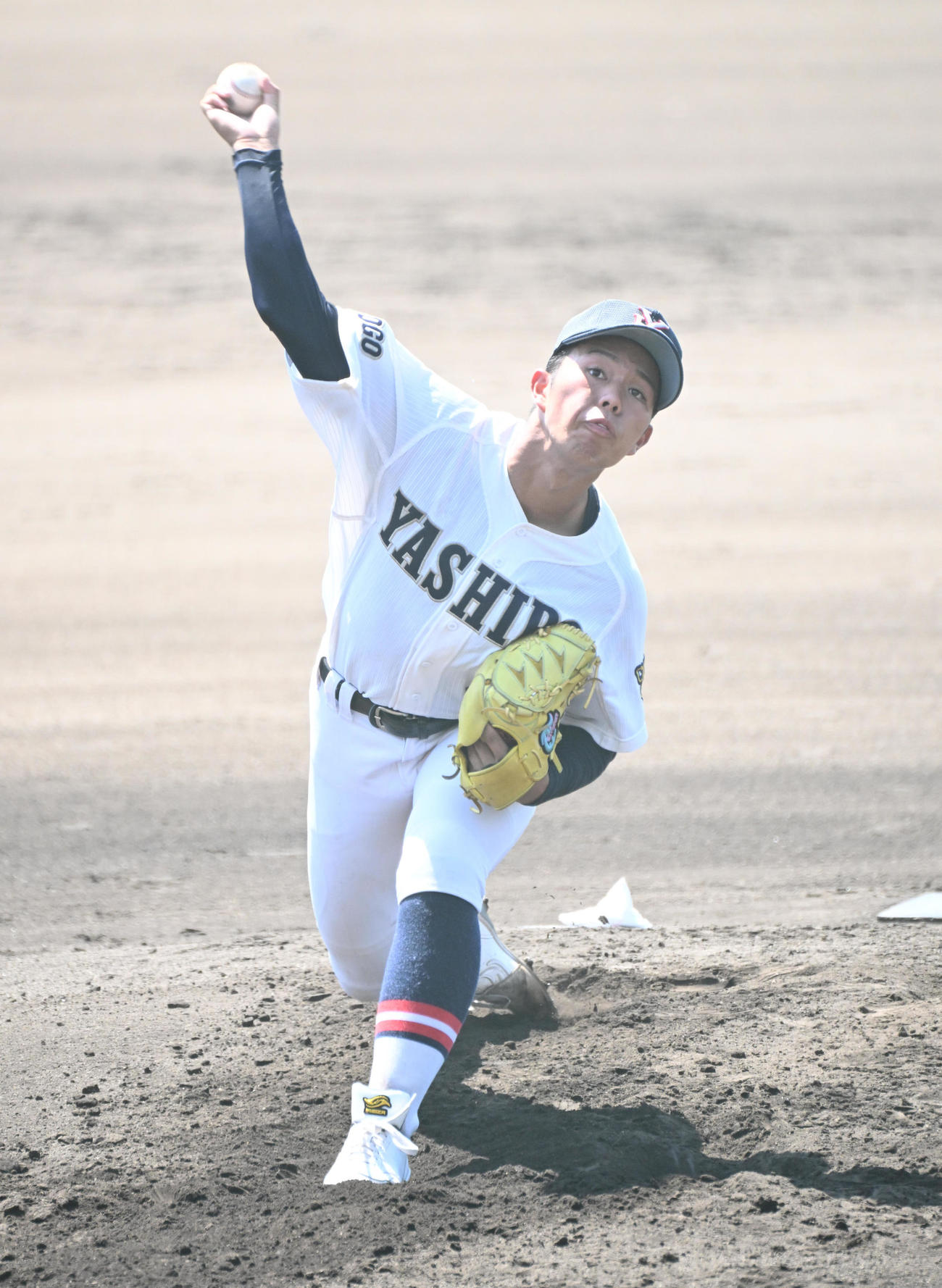 社対姫路西　社2番手の福田海晴（撮影・石井愛子）