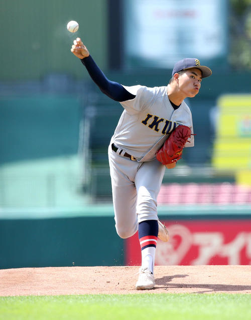 仙台育英対聖和学園 先発の仙台育英・山口(撮影・木村有優)
