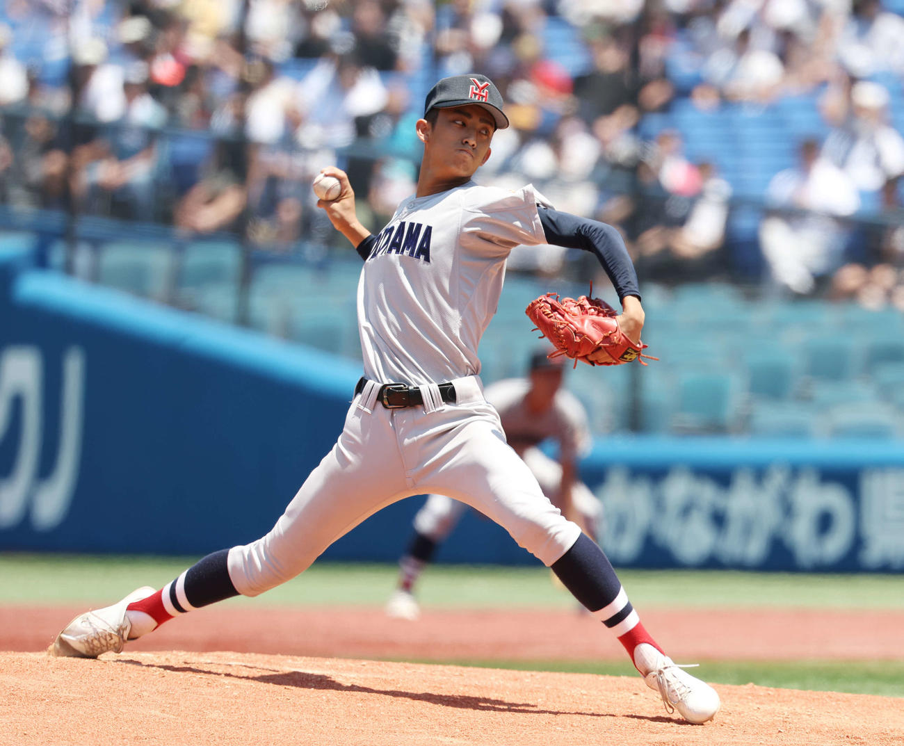 武相対横浜　横浜2番手の織田（撮影・宮地輝）