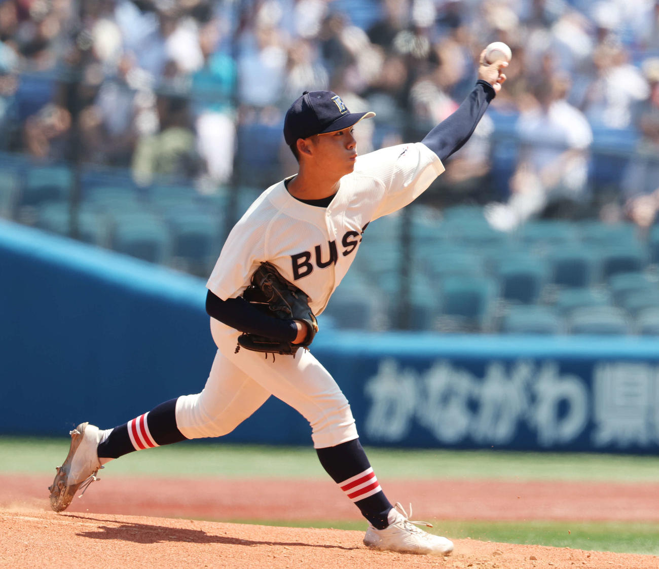 武相対横浜　武相先発の八木（撮影・宮地輝）