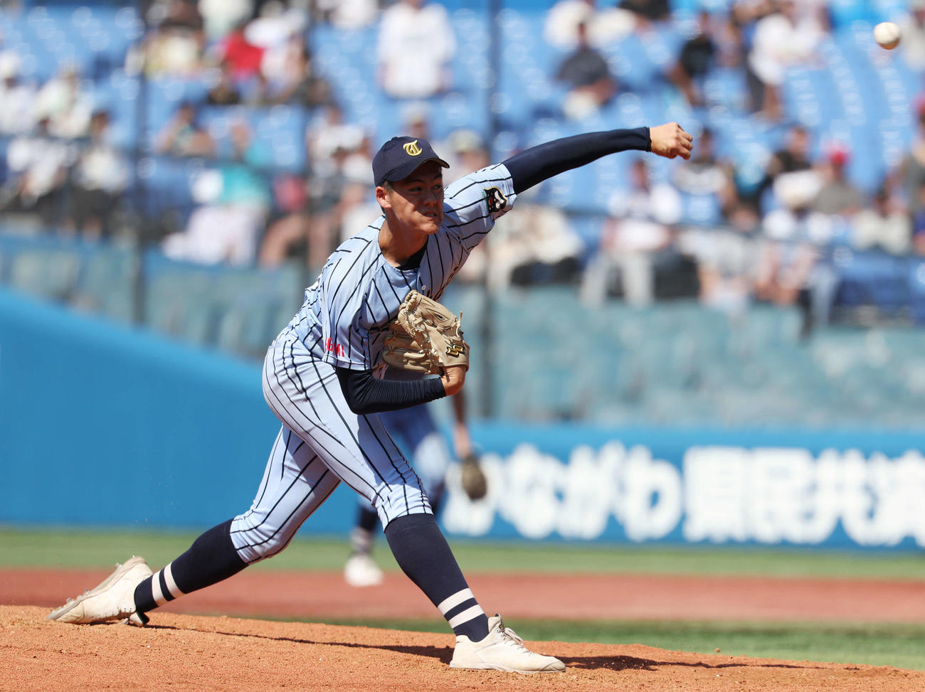 向上対東海大相模　東海大相模2番手の藤田（撮影・宮地輝）