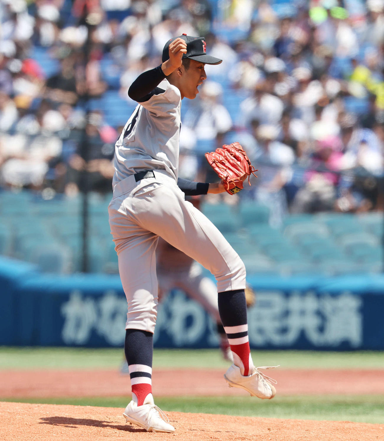 武相対横浜　横浜2番手の織田（撮影・宮地輝）