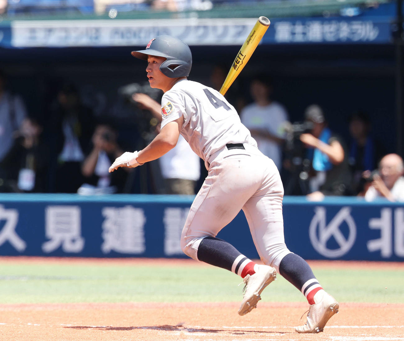 武相対横浜　9回裏横浜2死満塁、サヨナラ左適時打を放つ奥村凌（撮影・宮地輝）