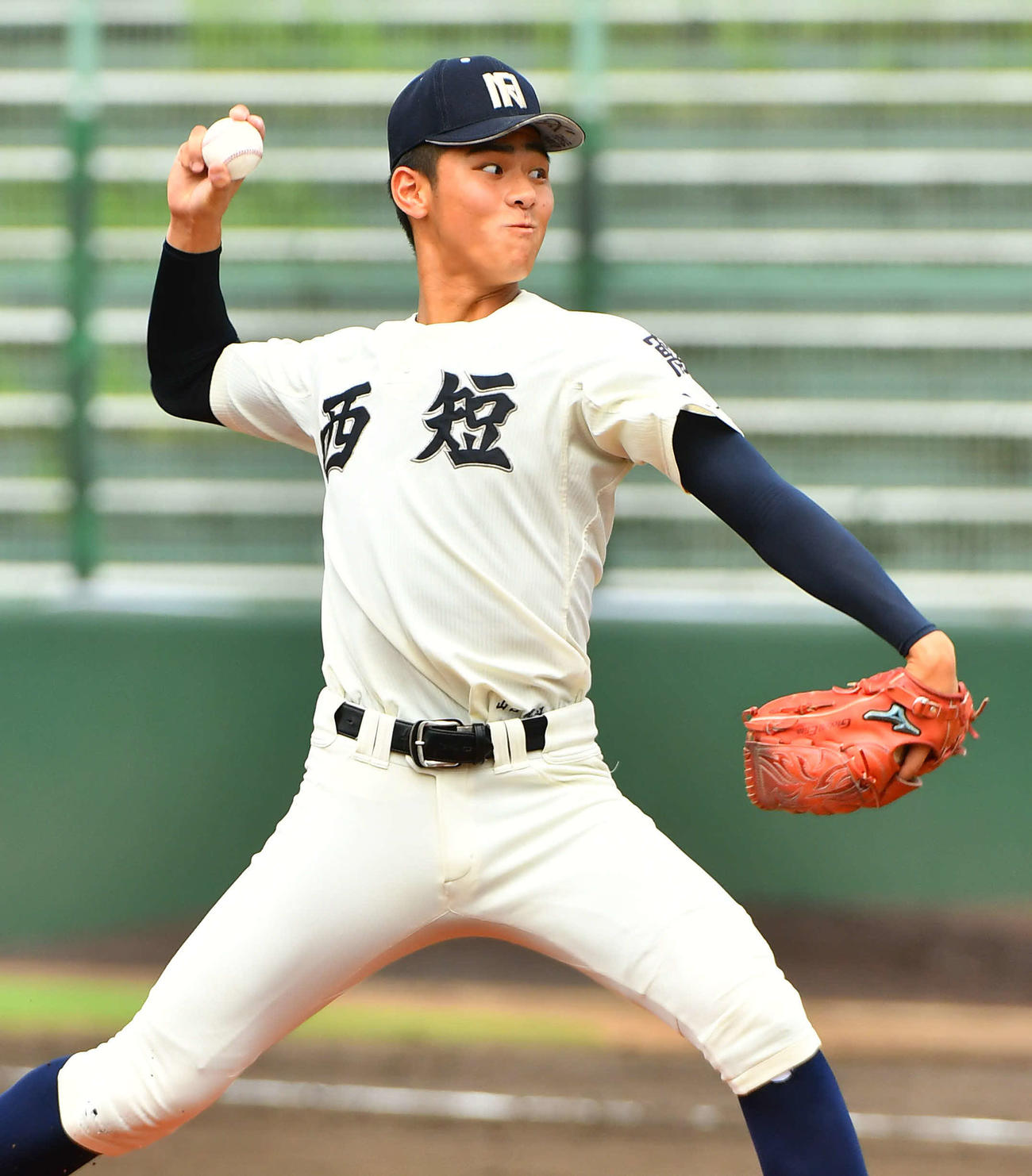 福岡大大濠対西日本短大付　西日本短大付先発の村上（撮影・岩下翔太）