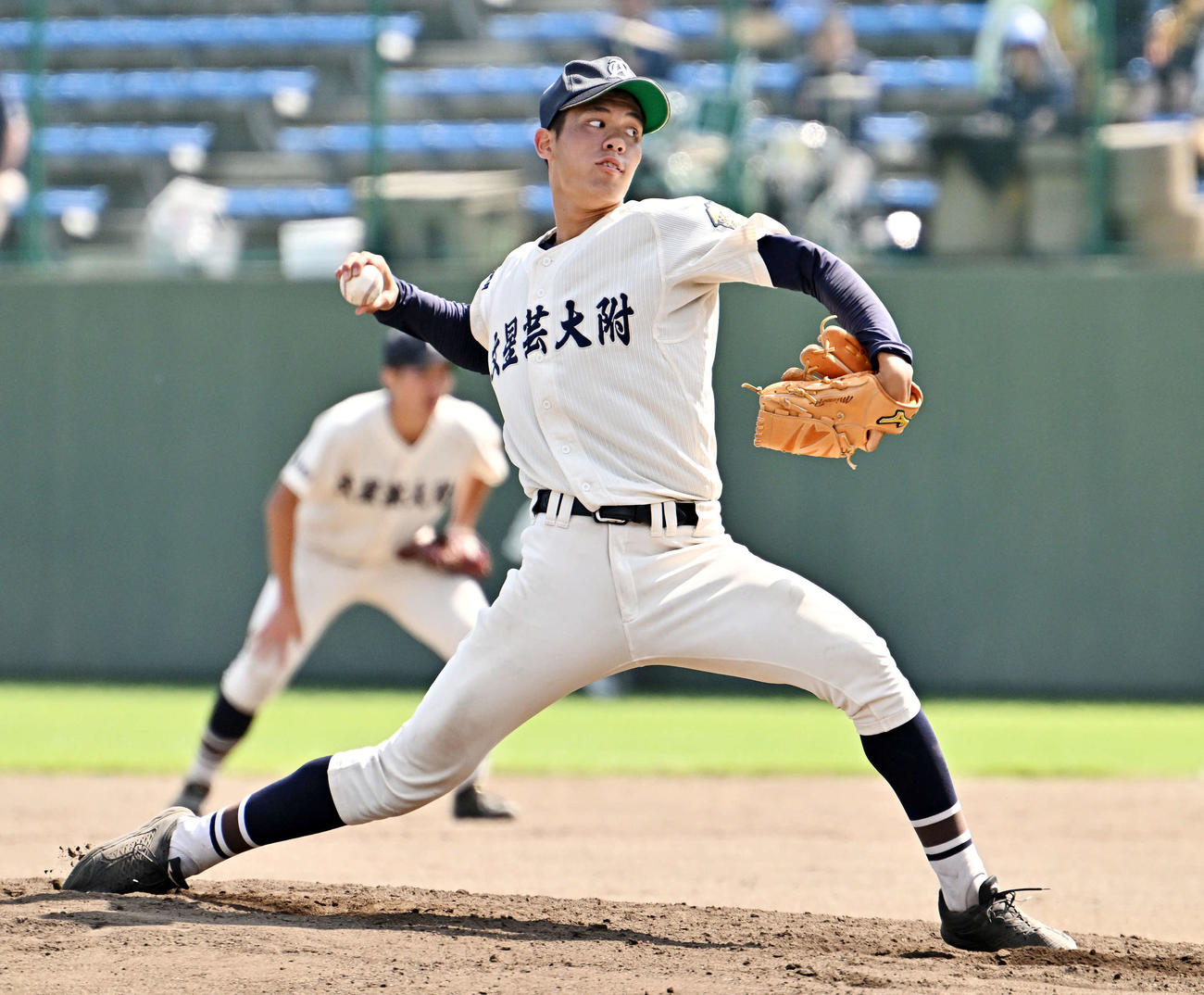 2023年7月、栃木大会準決勝で文星芸大付2番手として投球する堀江正太郎