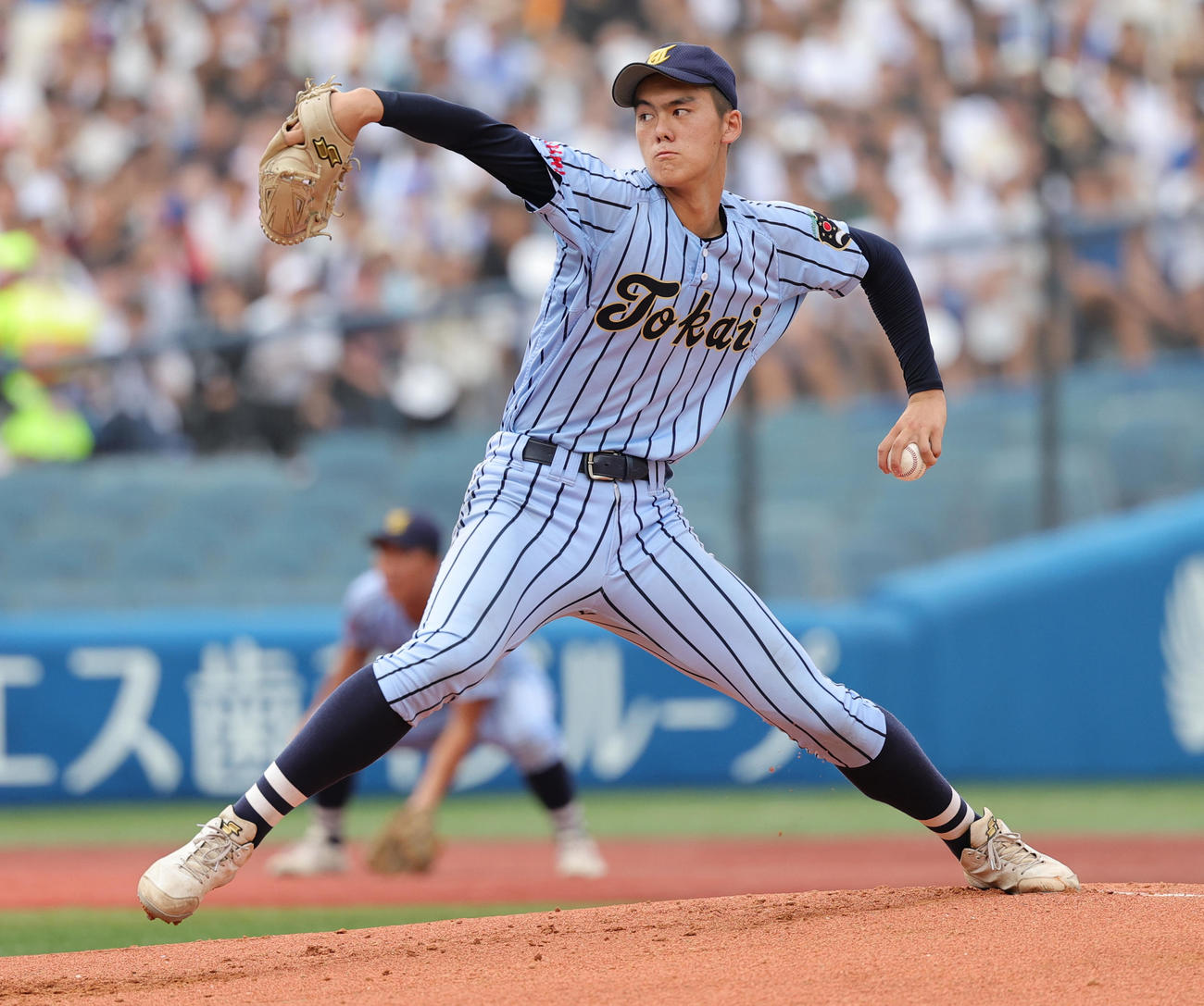 横浜対東海大相模　東海大相模先発の藤田（撮影・野上伸悟）