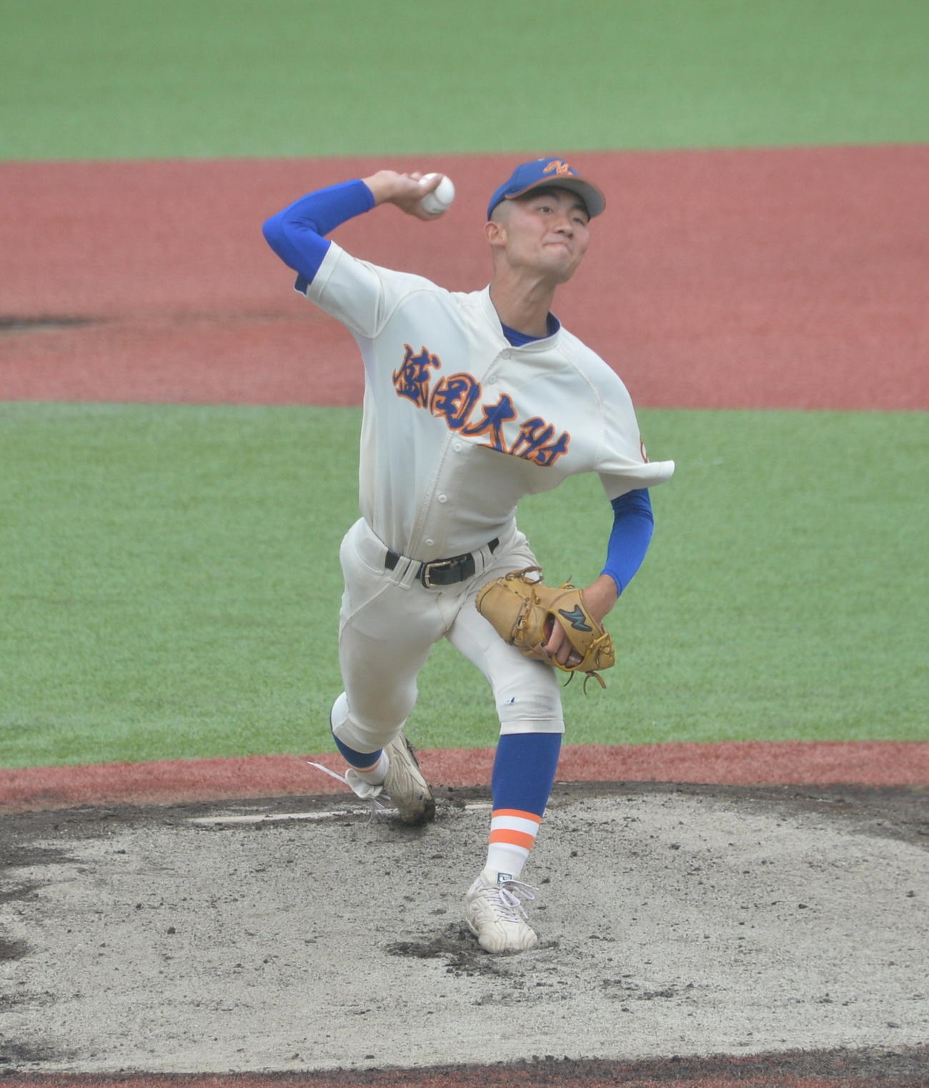 花巻東対盛岡大付　盛岡大付の先発は若林（撮影・濱本神威）