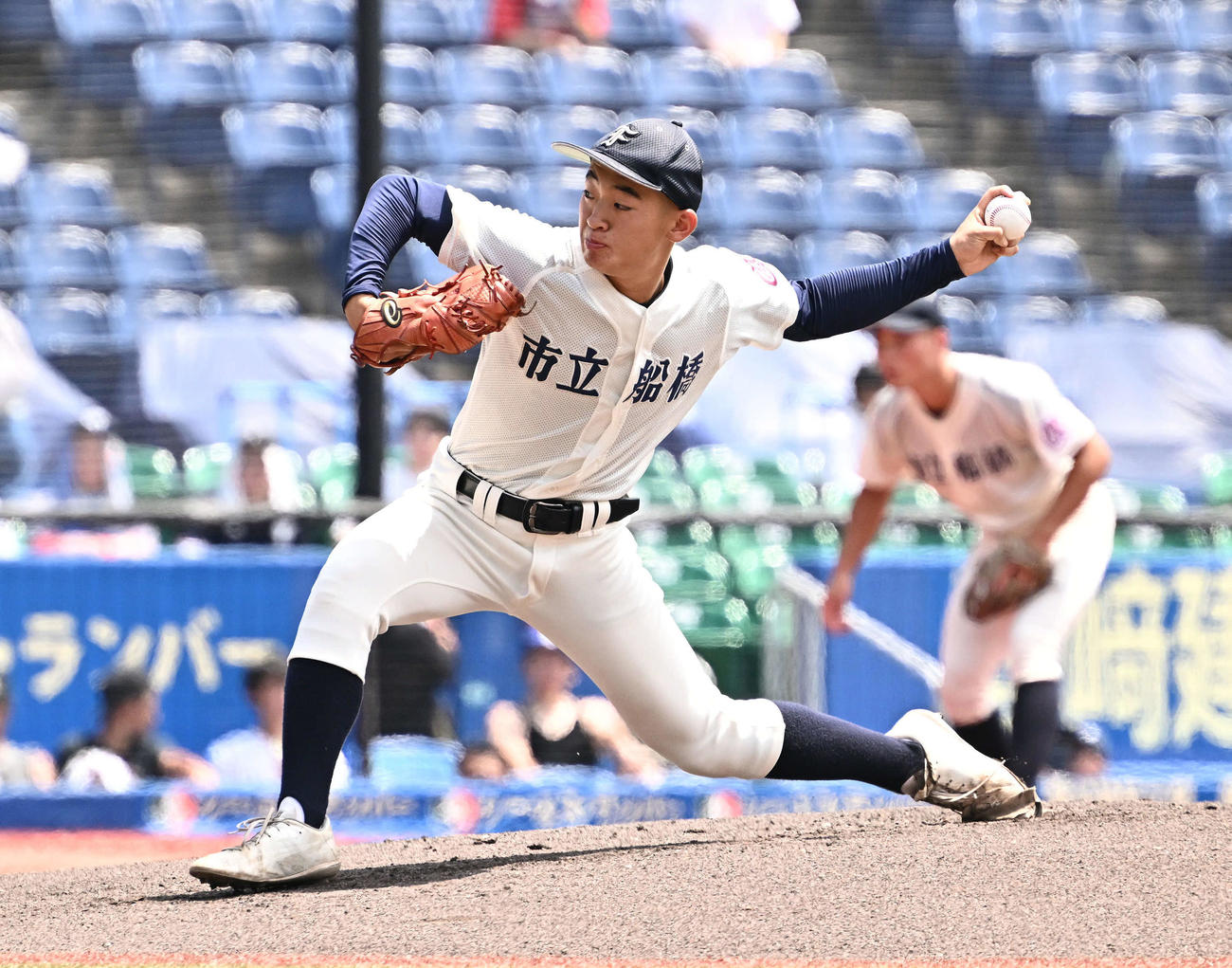市原中央対市船橋　市船橋先発の宮永（撮影・滝沢徹郎）