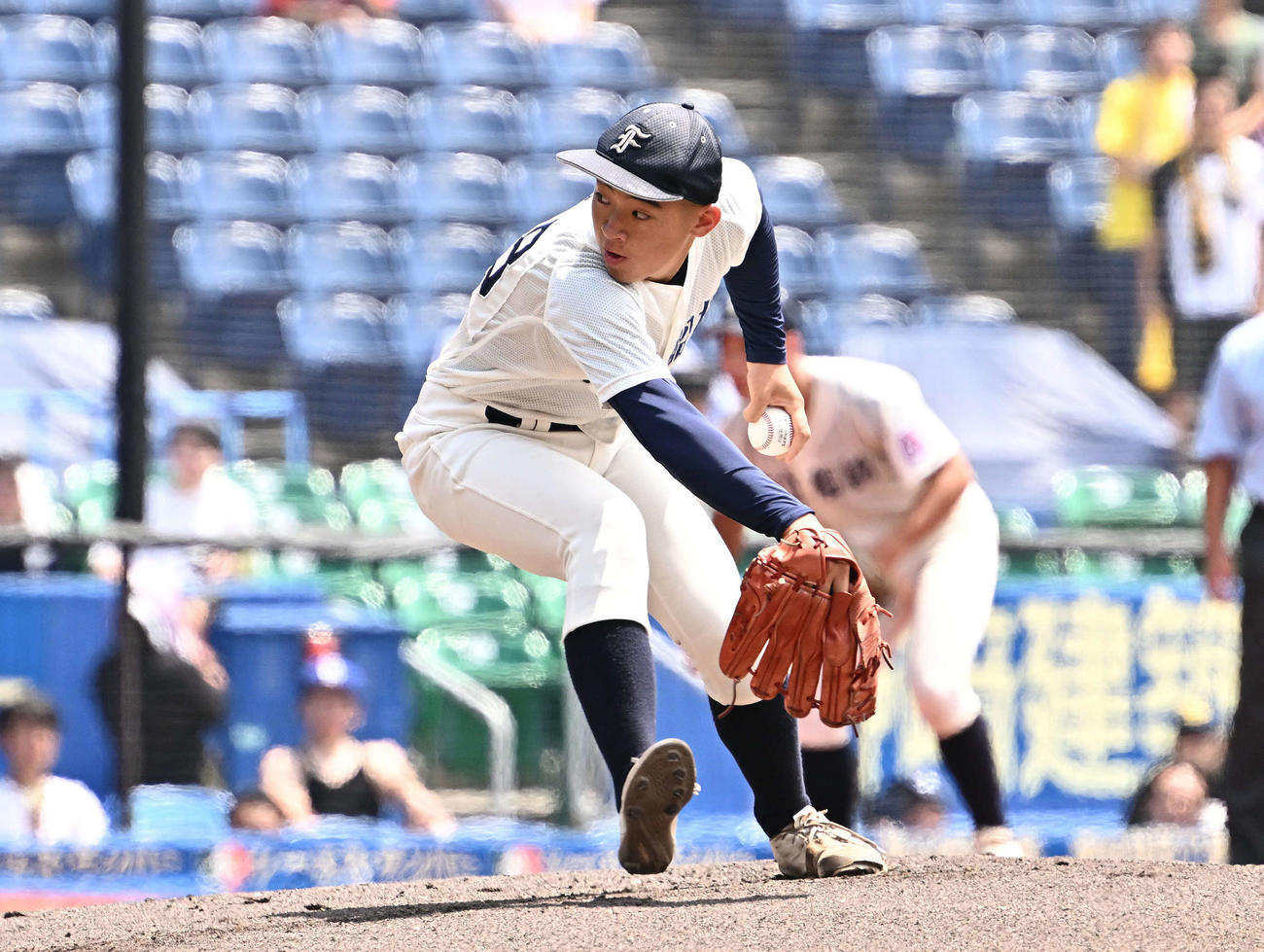 市原中央対市船橋　市船橋先発の宮永（撮影・滝沢徹郎）