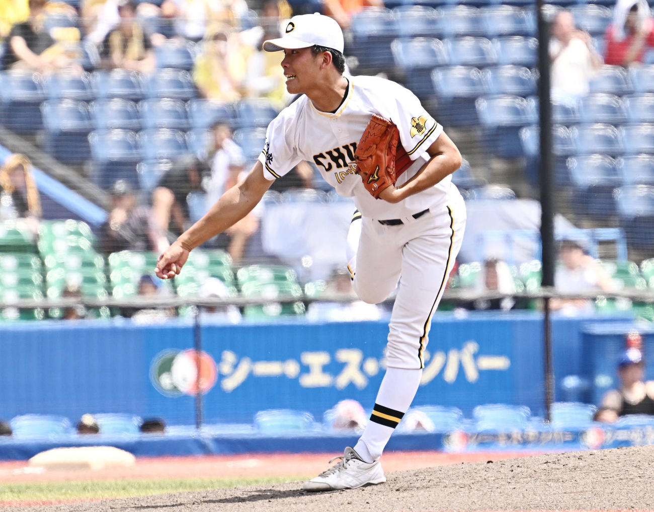 市原中央対市船橋　市原中央先発の鶴岡（撮影・滝沢徹郎）