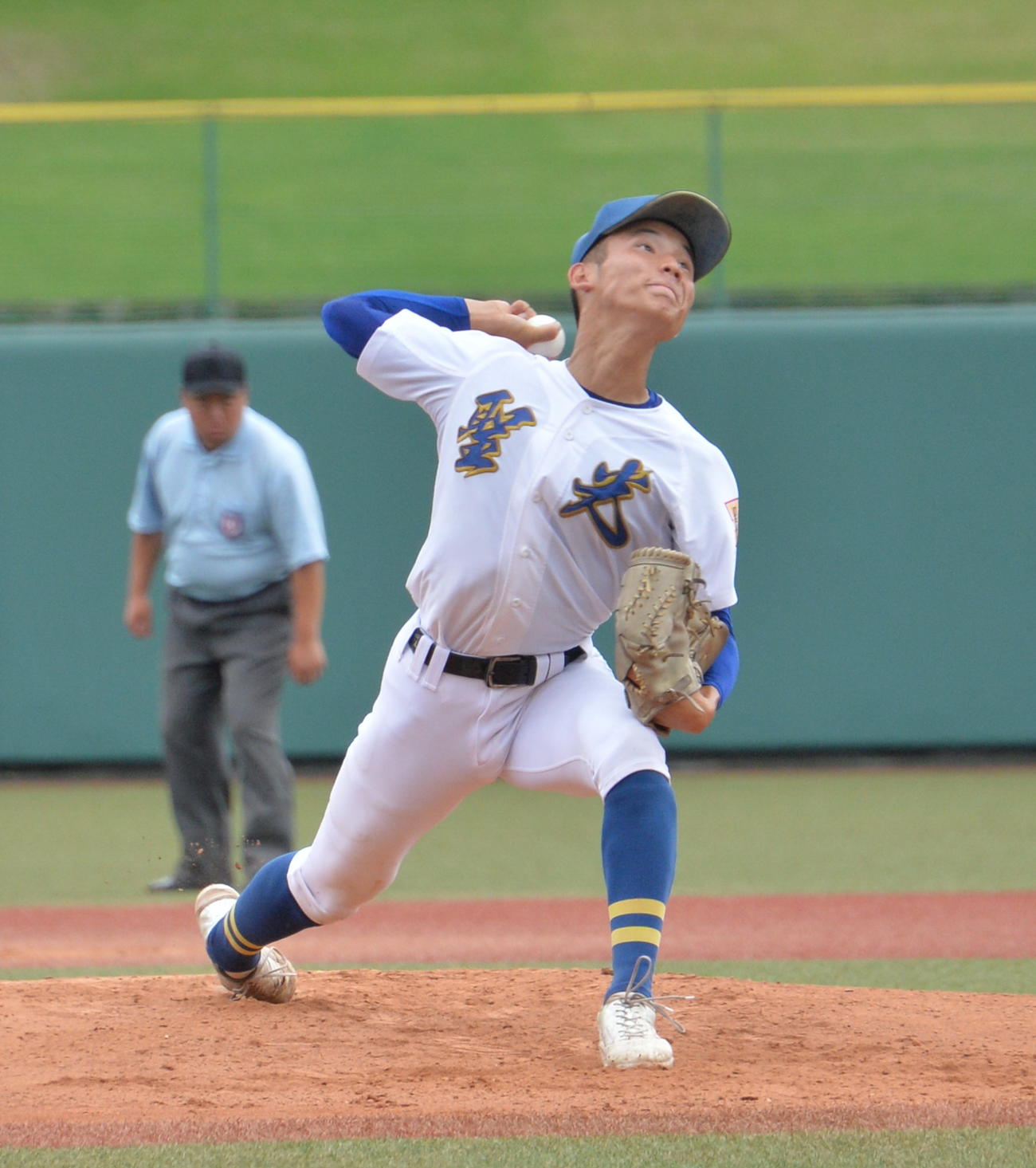 聖光学院対学法石川　聖光学院の先発は、高野（撮影・濱本神威）