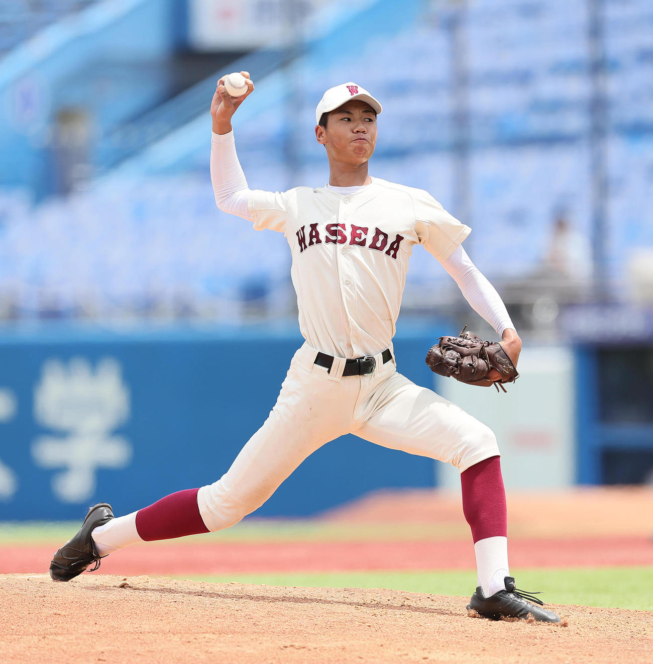 日大三対早実　早実2番手の浅木（撮影・足立雅史）